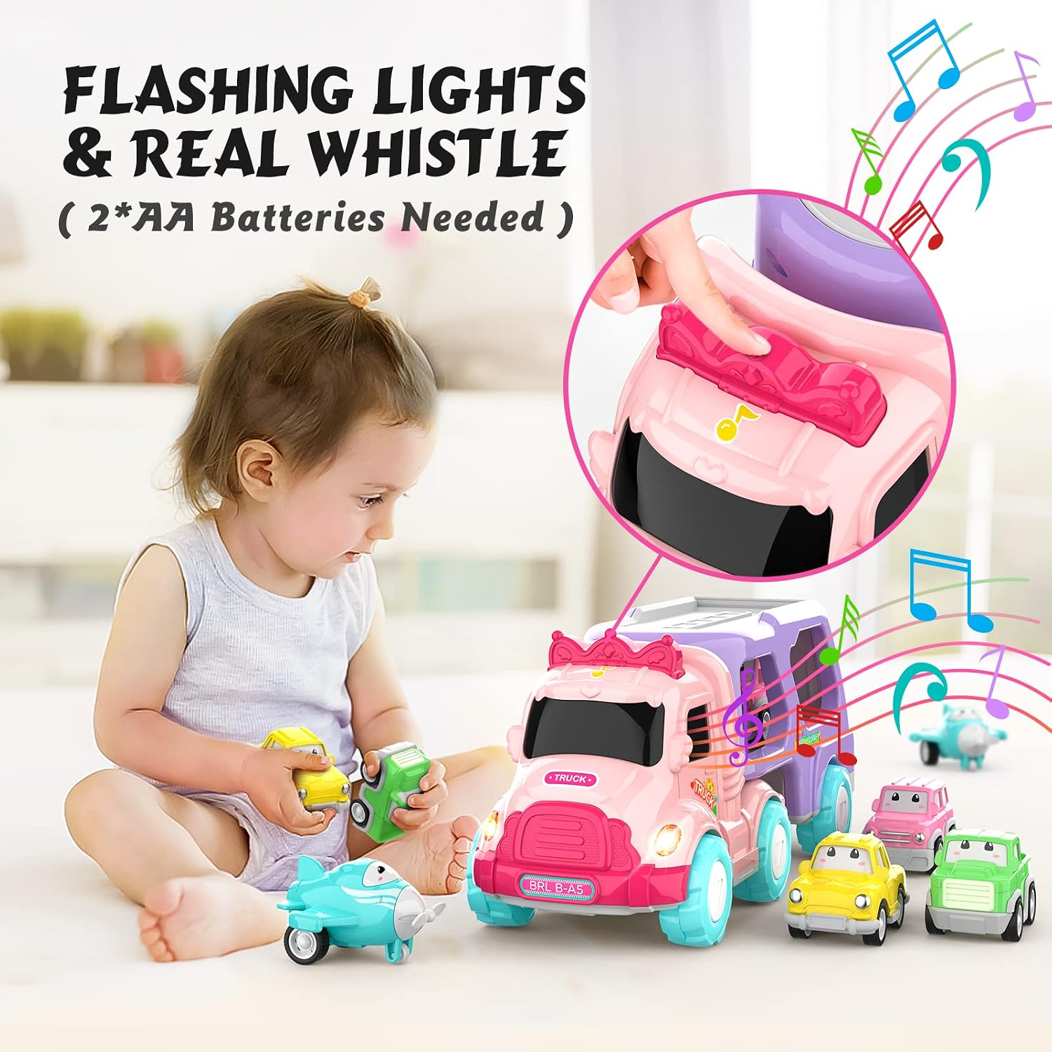 Thumbnail 1 de LASCOTON 5-in-1 Carrier Truck for Toddler Girls