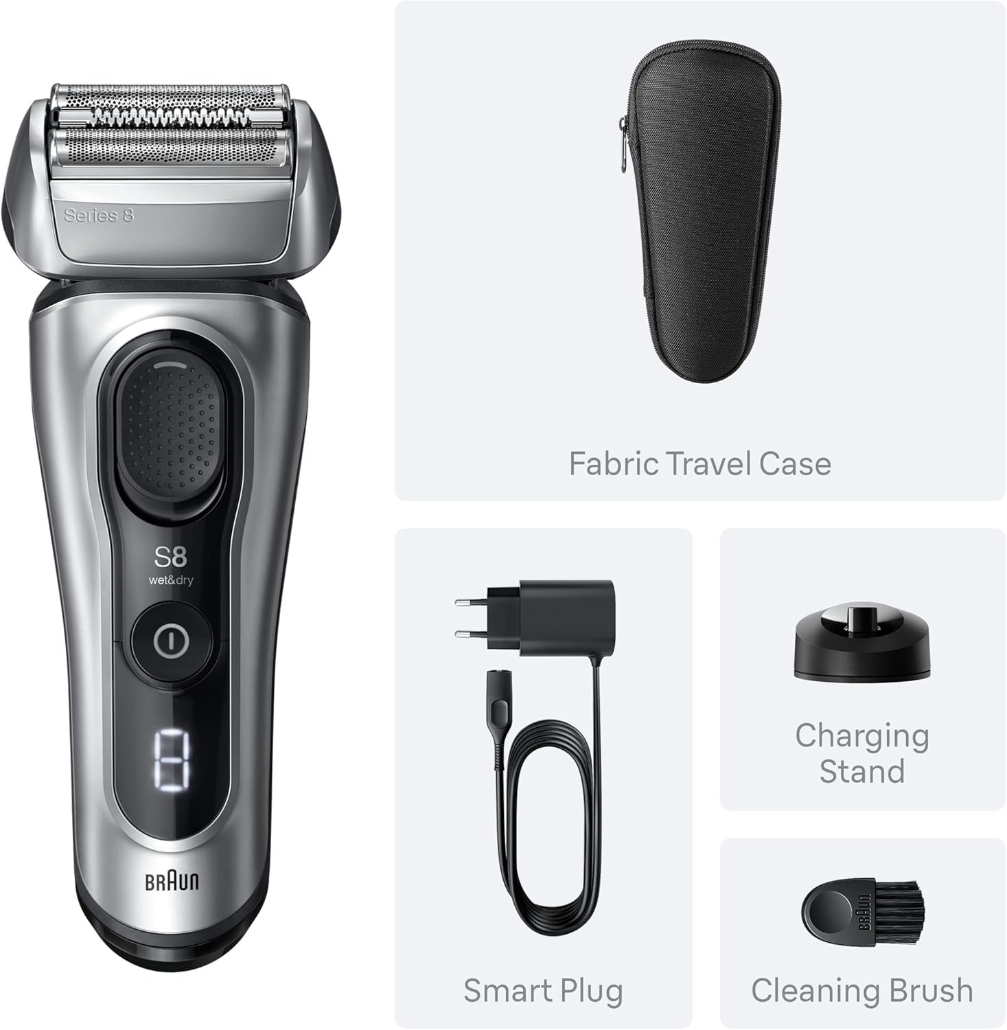 Thumbnail 5 de Braun Series 8 8617S electric shaver, 60 min run time 🪒
