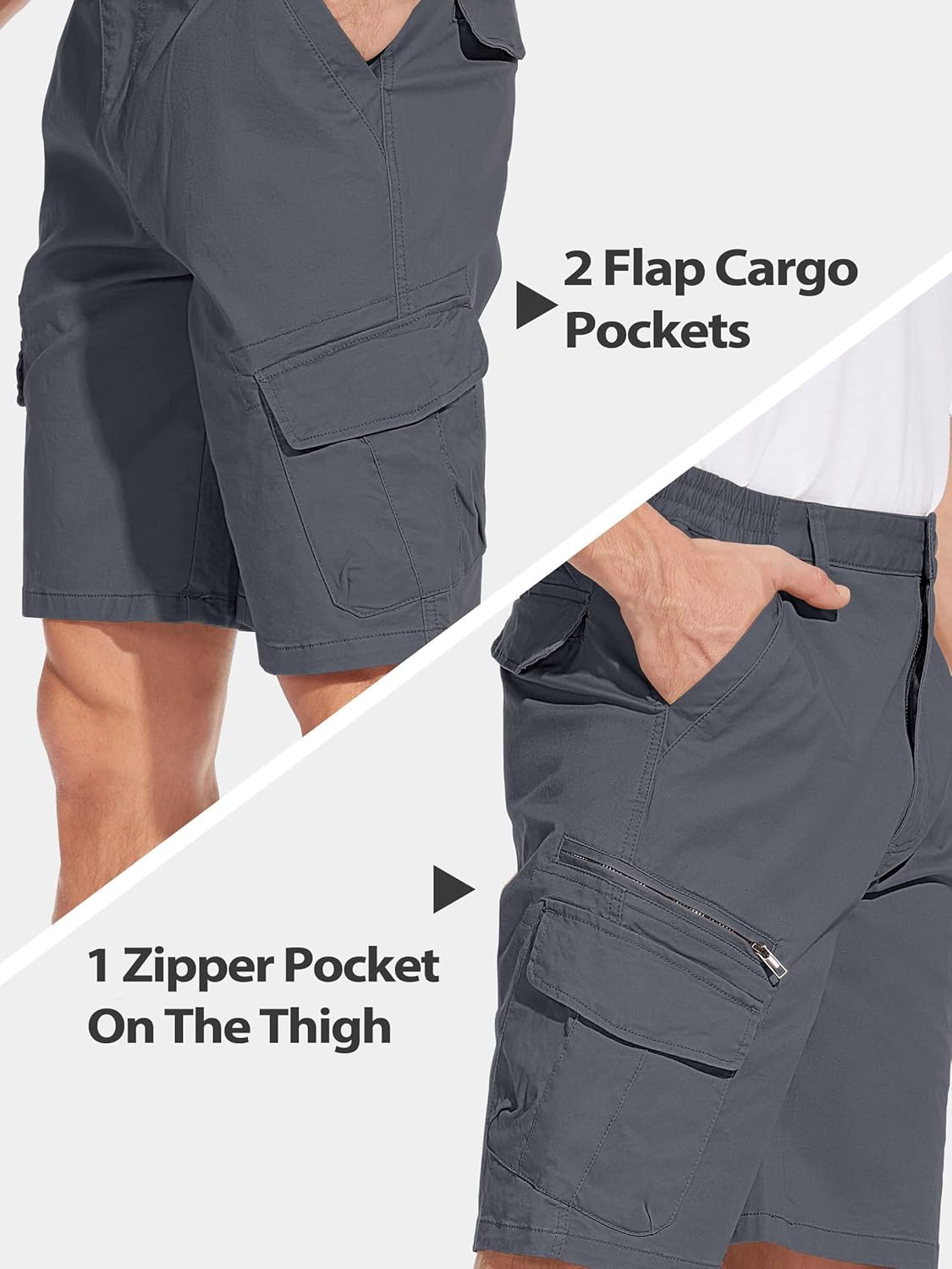 Thumbnail 3 de TACVASEN Men's Cargo Shorts with Elasticated Waist and 7 Pockets