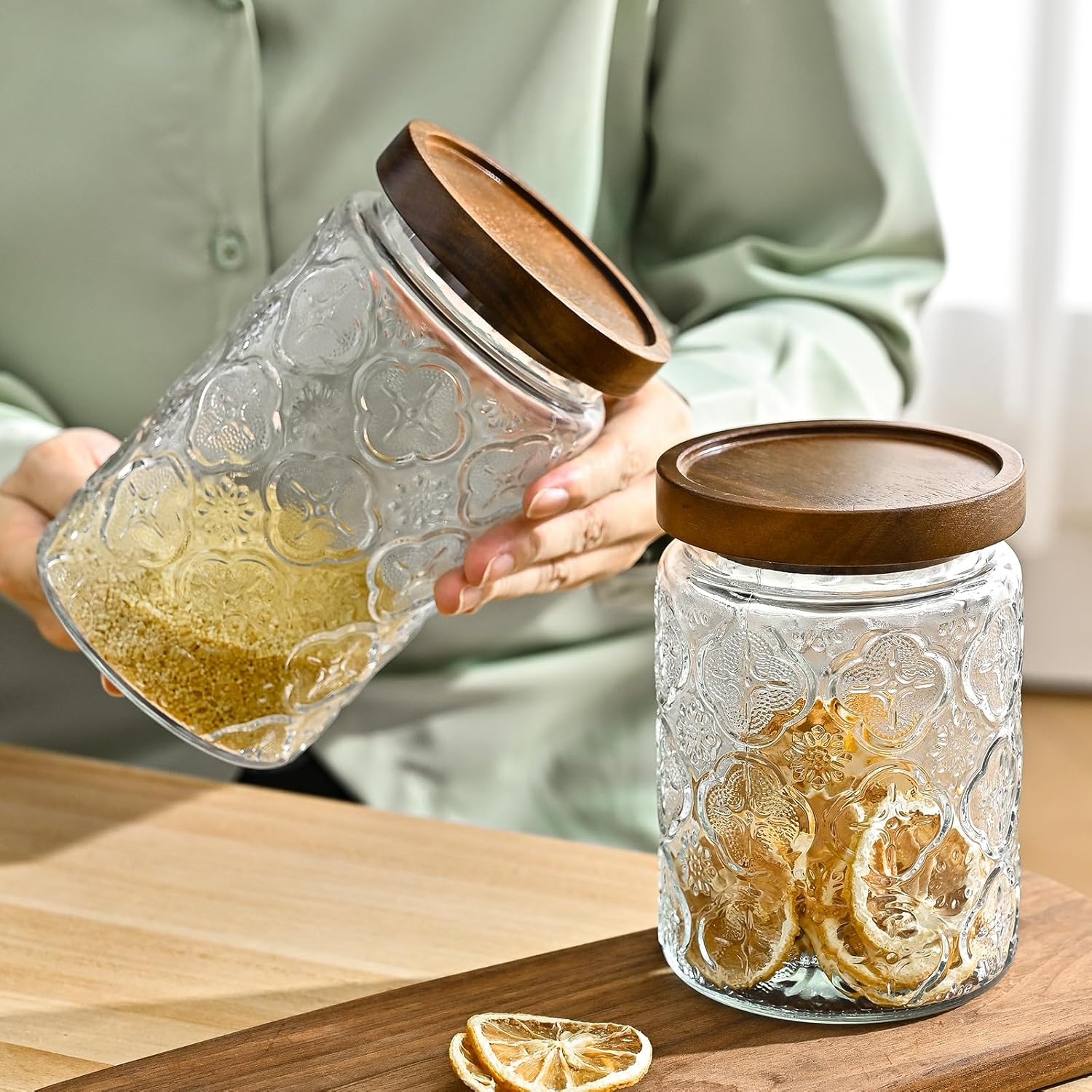 Thumbnail 5 de Adodeen 32oz vintage glass storage jars
