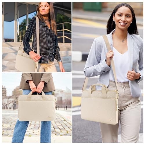 Thumbnail 1 de DOMISO 15.6 inch Laptop Case Sleeve Protective Cover – Beige, Waterproof with Shoulder Strap