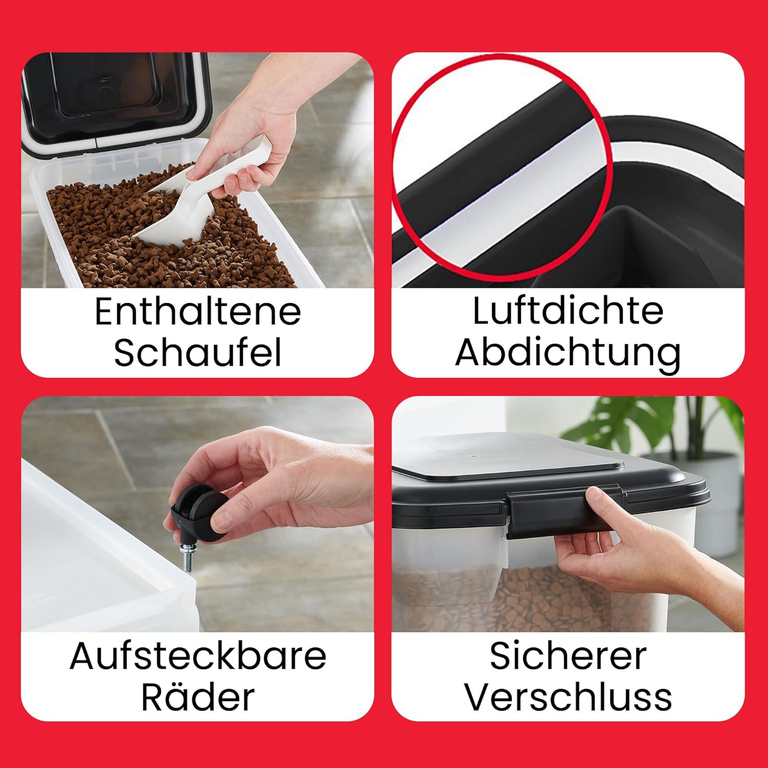 Thumbnail 1 de Iris Ohyama Hundefutter Aufbewahrung mit Rollen ATS-L – 45 L / 15 kg, BPA-frei, luftdicht