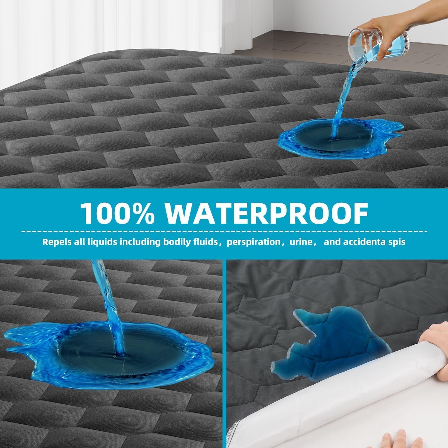 Detalle de Hapiclody King waterproof mattress protector