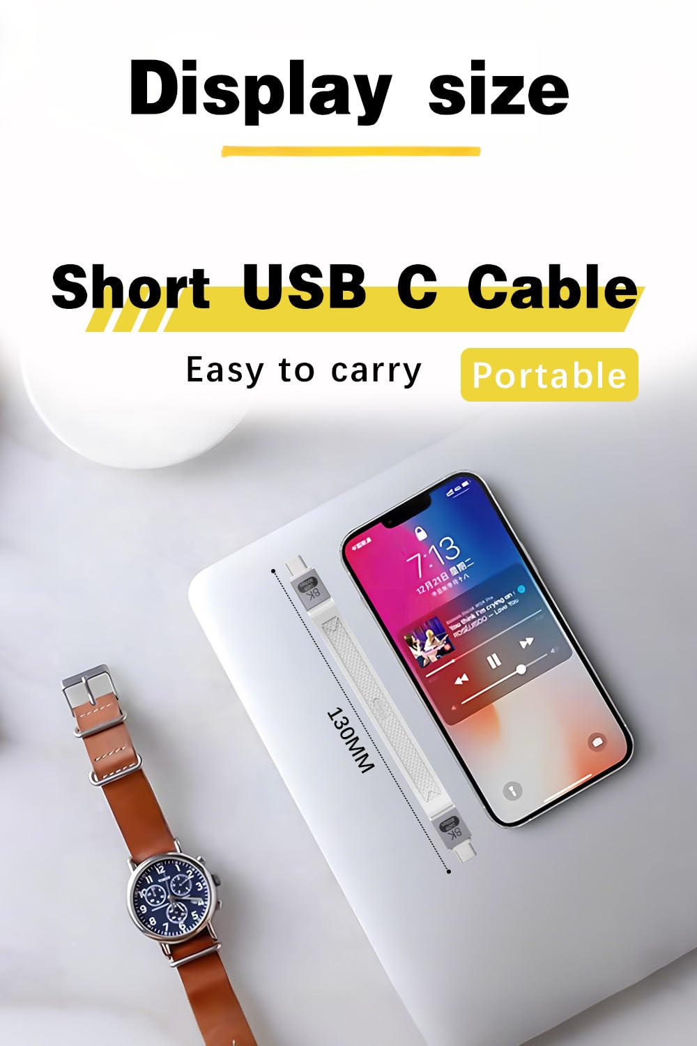 Thumbnail 1 de Duttek Short USB C Cable (13cm) – 80Gbps USB4.0, 240W PD3.1, 16K/8K Support
