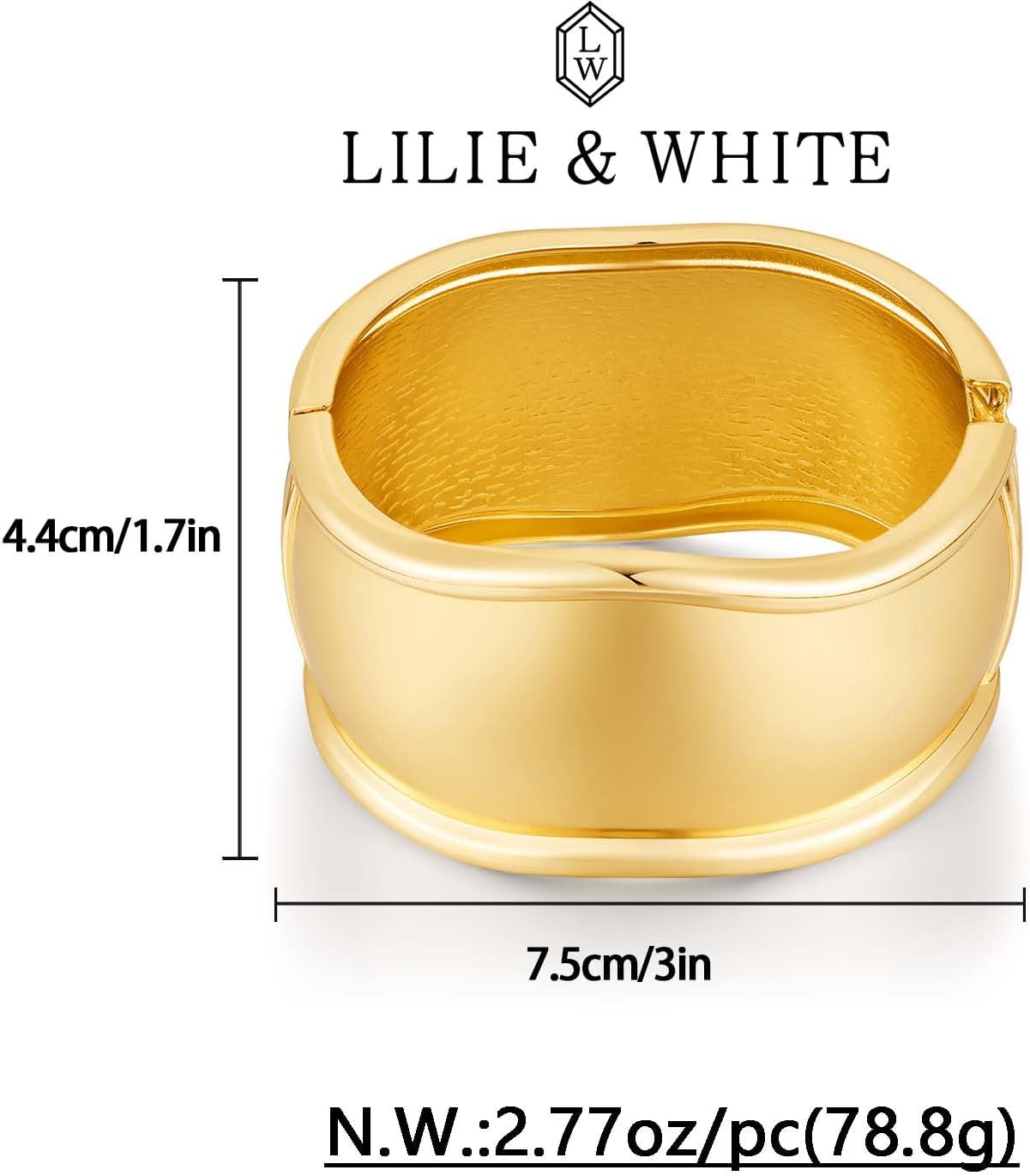 Thumbnail 4 de LILIE&WHITE Damen Gold Armreif Armband – hypoallergen, elegantes Minimal-Design