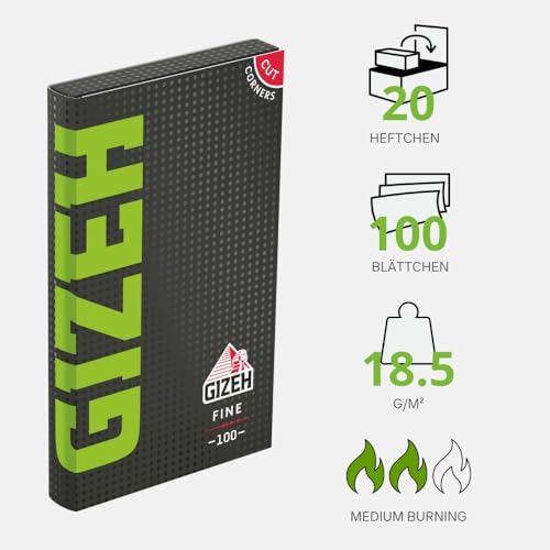 Detalle de GIZEH BLACK Fine Papers 18,5 g/m² – 20 Heftchen à 100 Blatt