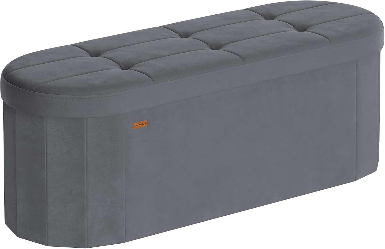 Detalle de Songmics Cassapanca 110 L in velluto grigio