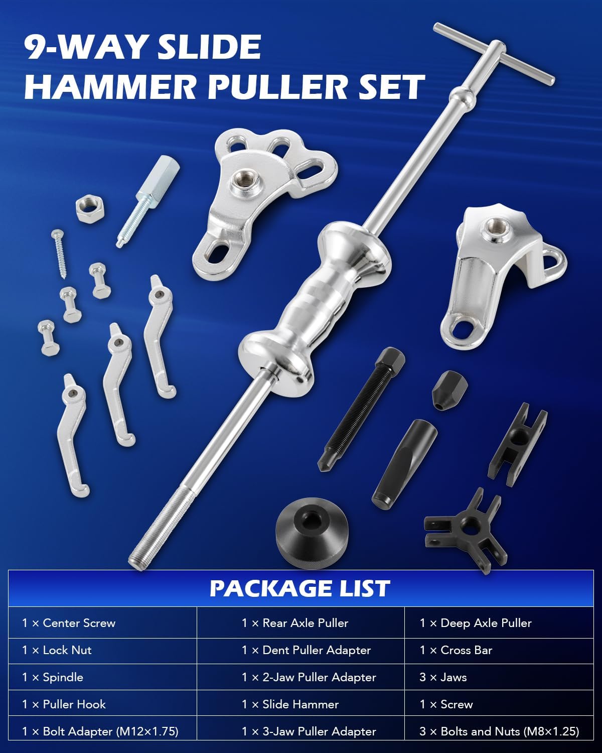 Detalle 2 de Orion Motor Tech Slide Hammer Puller Set, 9-piece ðŸ›