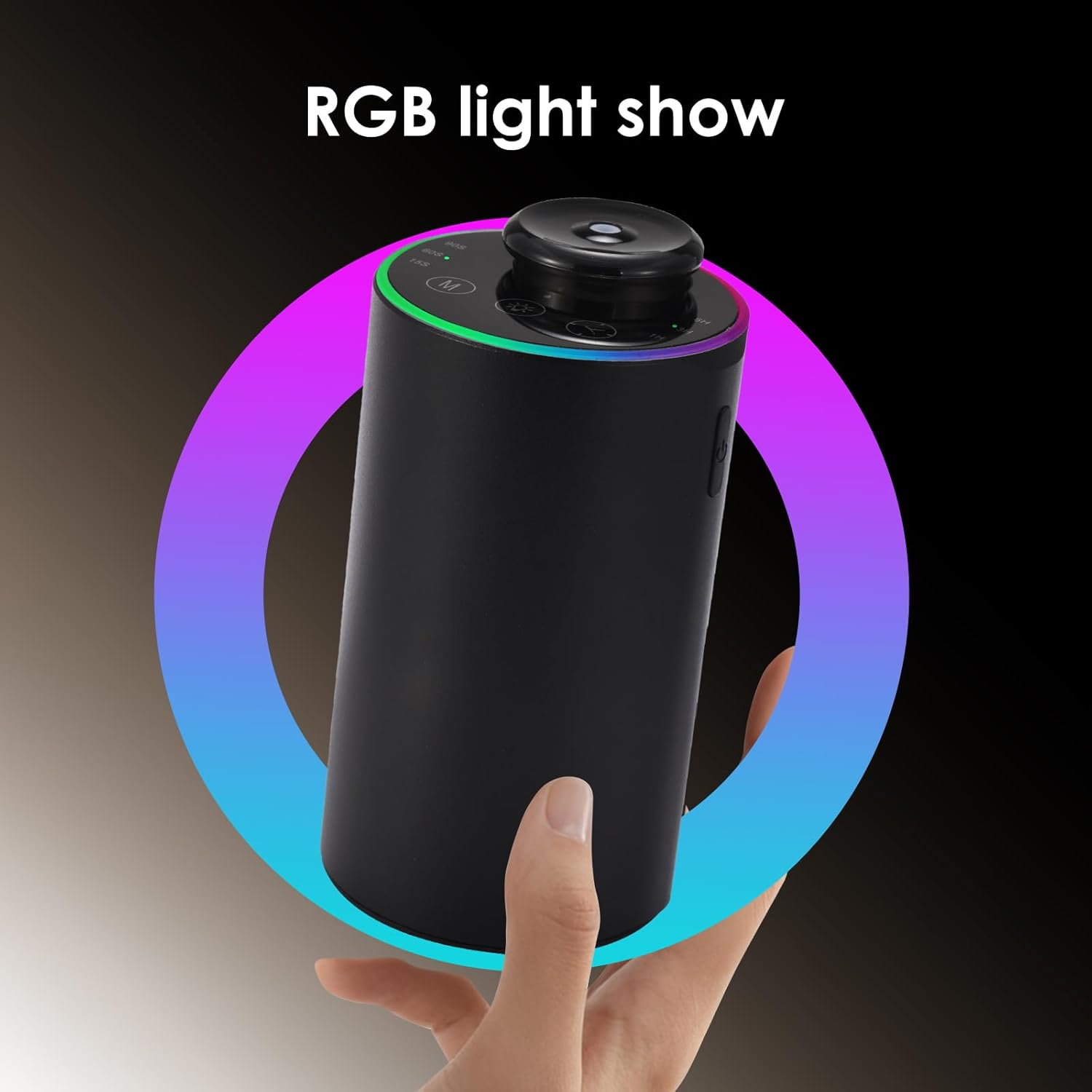 Thumbnail 6 de Waterless Essential Oil Diffuser - Black Aluminium, 7 Colour LED, Battery Powered Mini Scent Machine