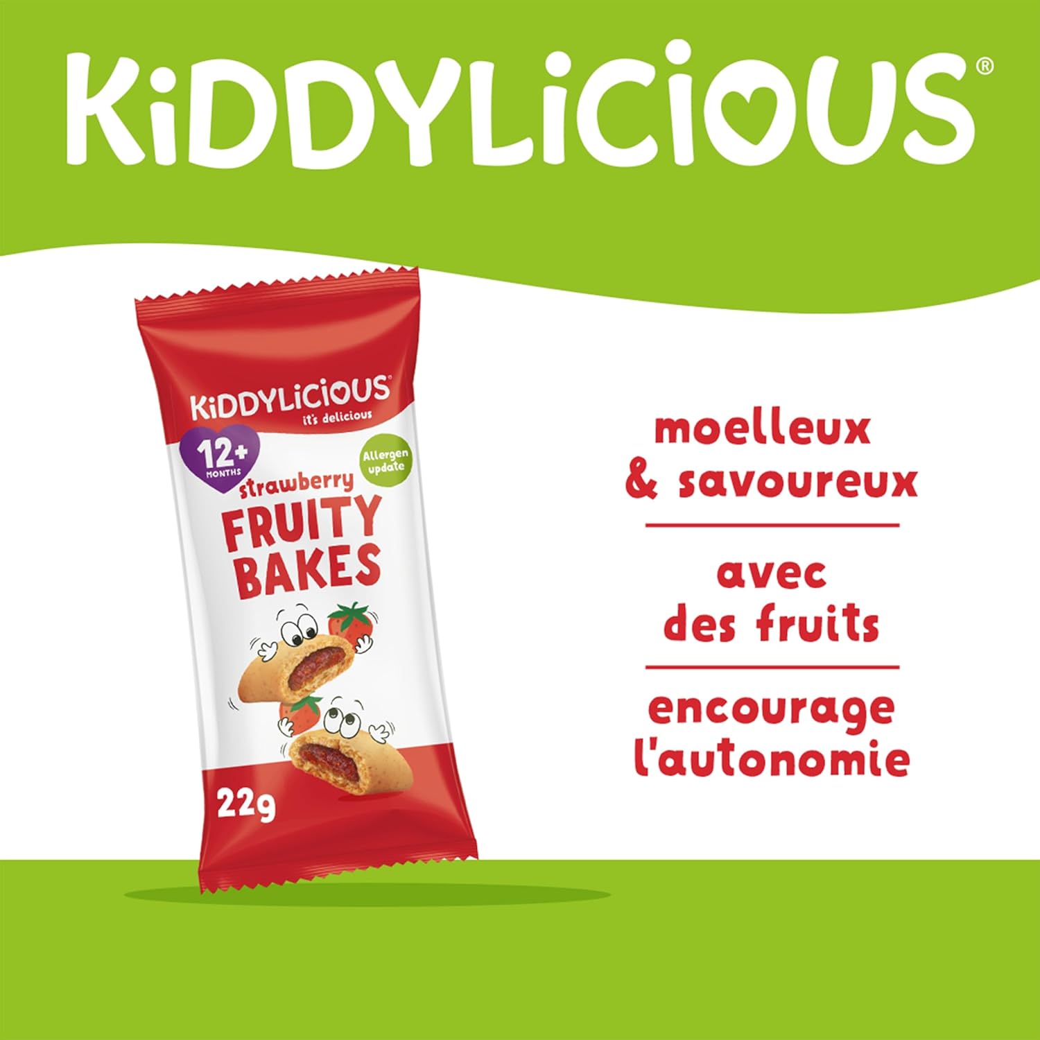 Thumbnail 2 de Kiddylicious Fruity Bakes Fraise – Dès 12 Mois, 1.06 kg (8 packs de 132 g)