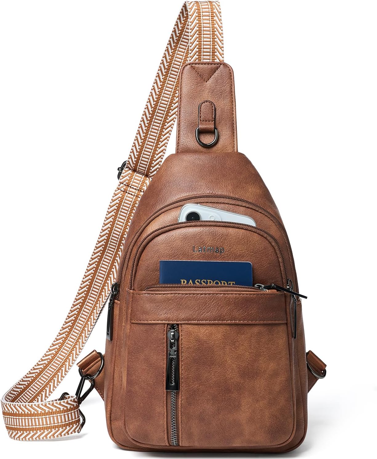 LATMAP 7L Sling Bag: Versatile Faux Leather Crossbody for Everyday Carry