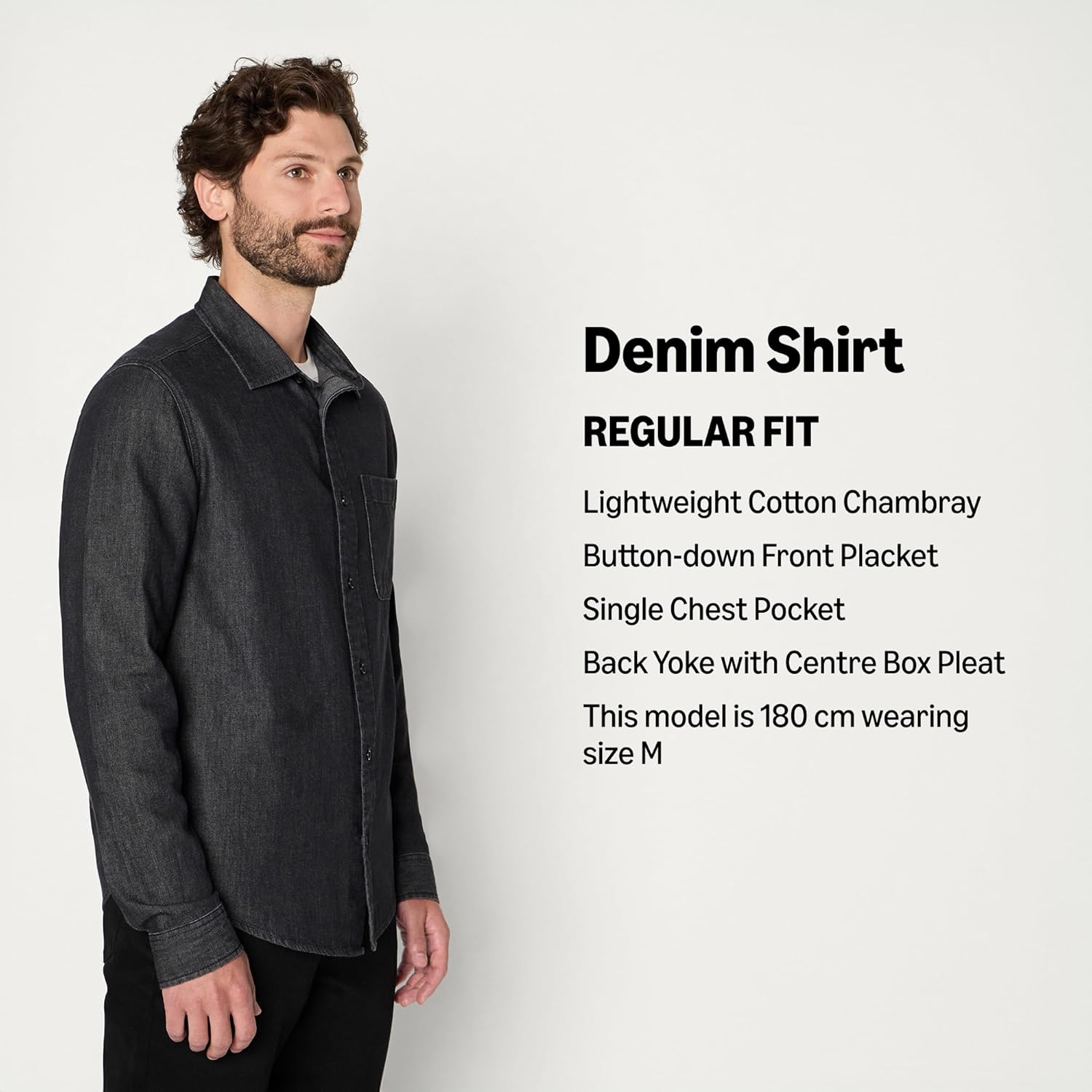 Thumbnail 3 de Amazon Essentials Men's Regular-Fit Long-Sleeve Denim Shirt