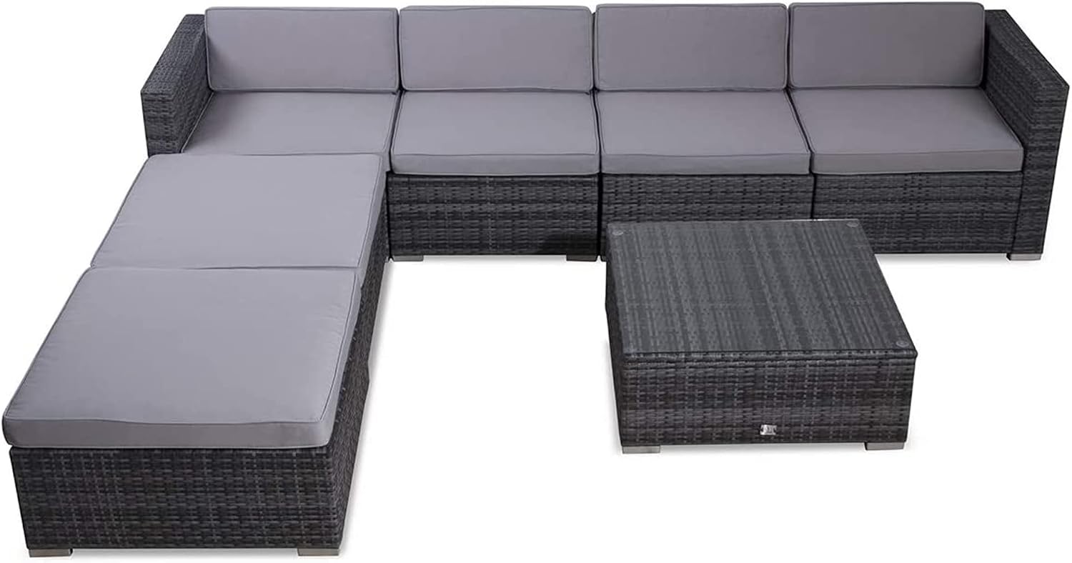 Thumbnail 6 de EVRE Nevada Grey outdoor rattan sofa set