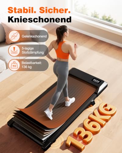 Thumbnail 7 de Superun Walking Pad mit Steigung, KI-Trainer-App, Handgriffen und 136 kg Traglast