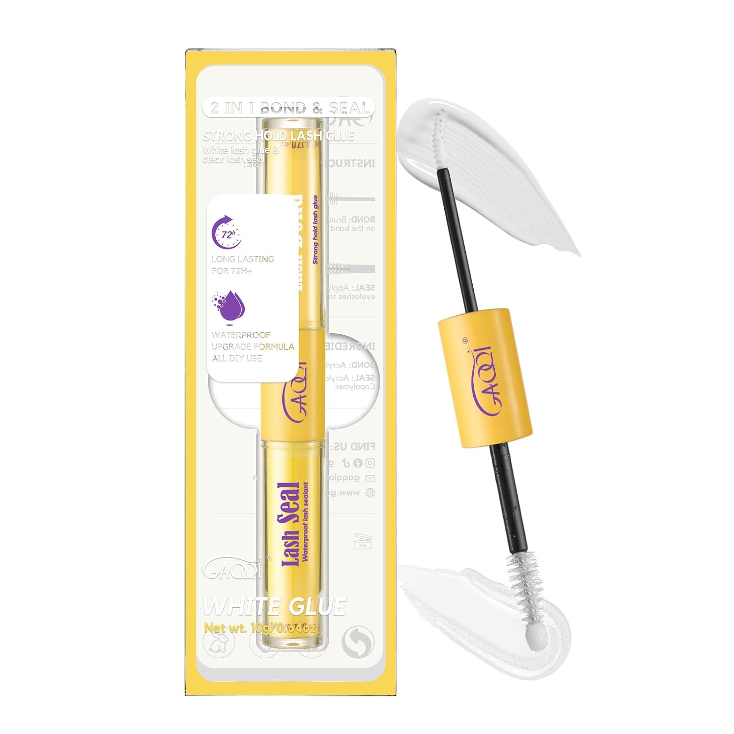 Detalle de GAQQI Lash Bond and Seal Waterproof 10ml