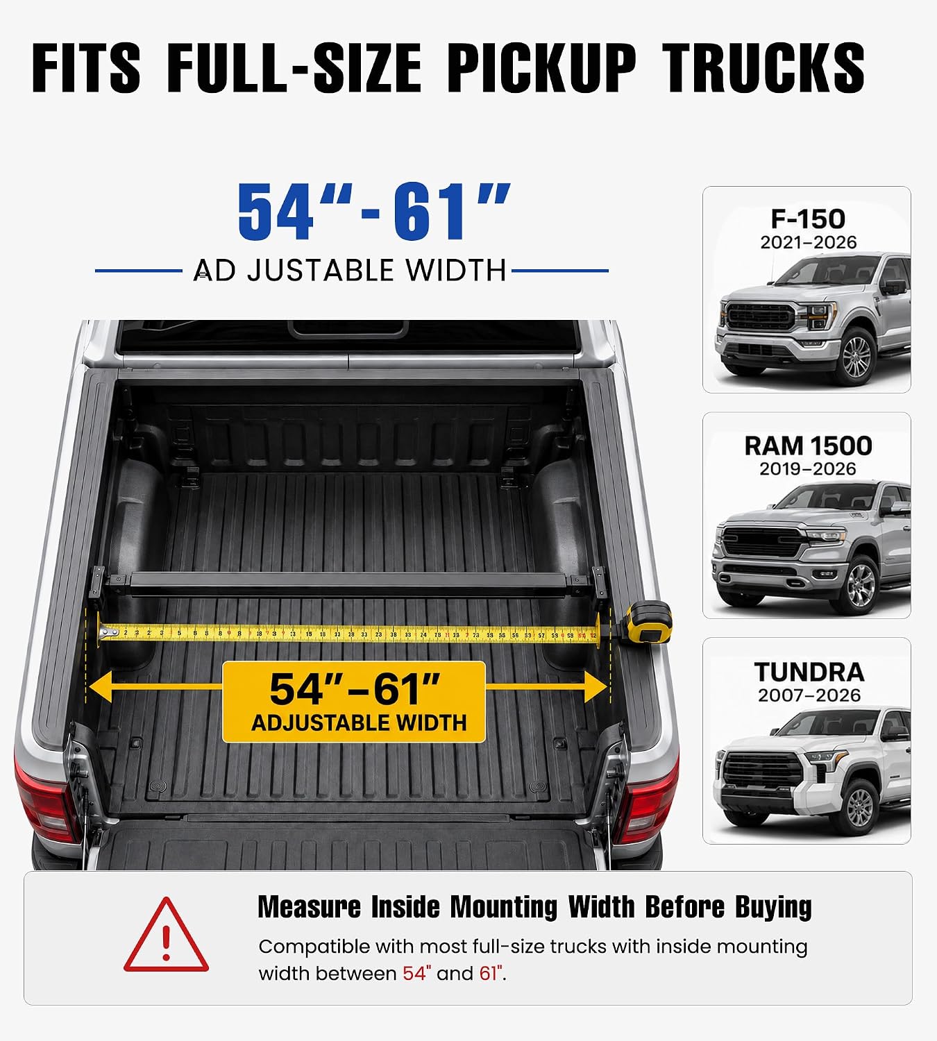 Detalle 2 de TRUMGETA Aluminum Truck Bed Extender, 54–61-Inch