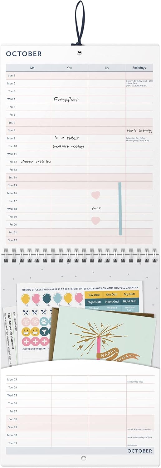 Detalle 2 de Busy B 2026 Wall Calendar for Couples 2026 ๐
