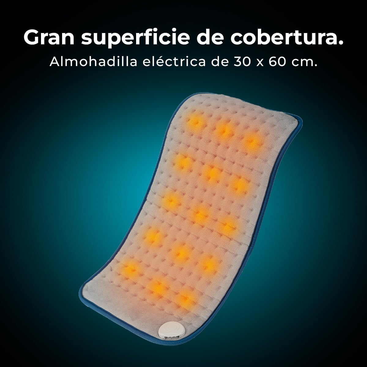 Detalle de Cecotec HeatConfort 6000 ThermalPad : coussin chauffant 30 x 60 cm avec 9 niveaux et minuterie 2 h
