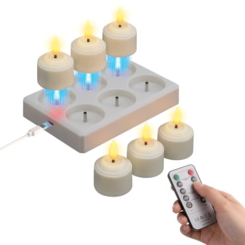 Detalle de JVURICE aufladbare LED-Teelichter, 6er-Set