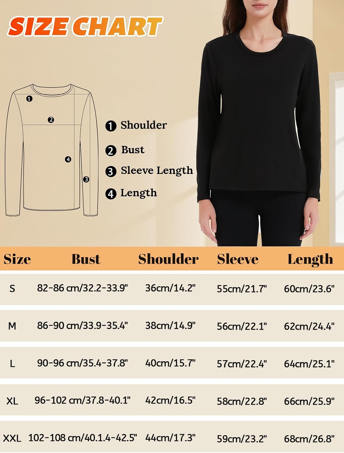 Thumbnail 4 de Soudittur Maglia Termica Donna a Manica Lunga in Pile Foderato – intimo termico traspirante a elasticità 4 direzioni