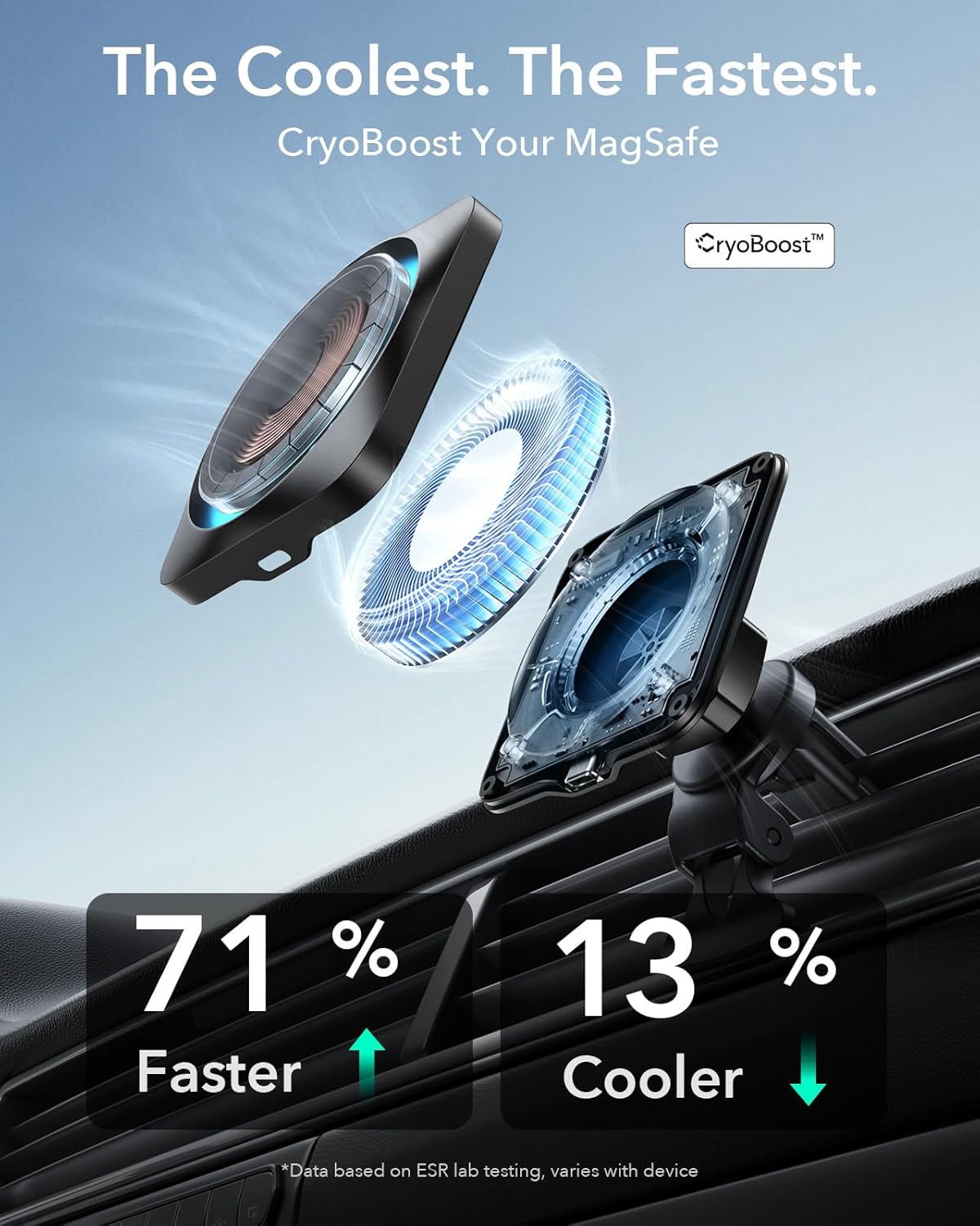 Detalle 2 de ESR MagSafe Car Mount Charger 15W