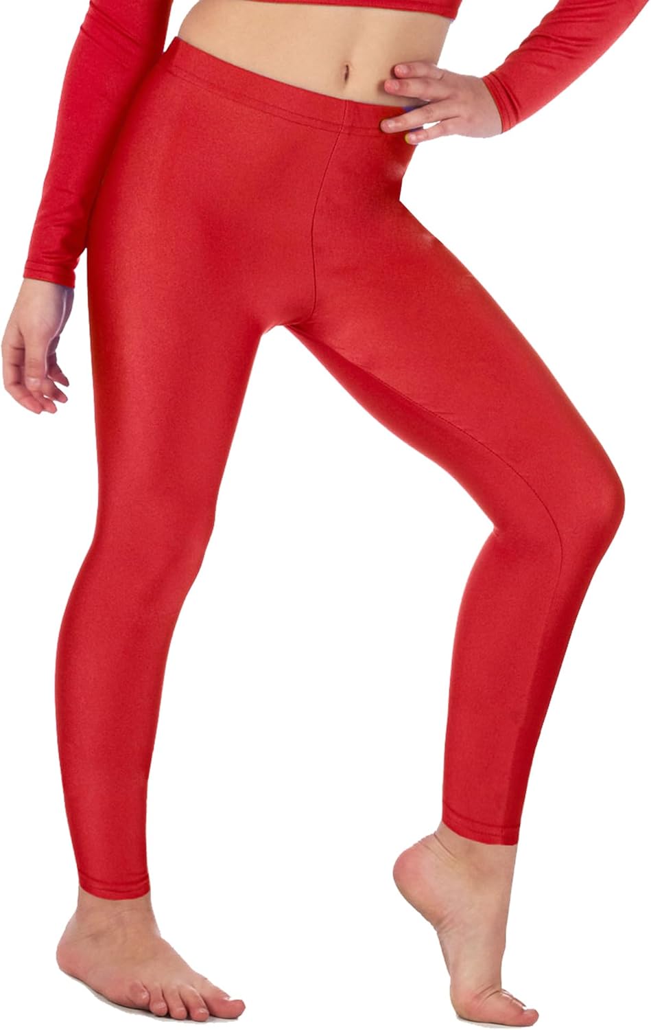 Thumbnail 6 de Re Tech UK girls’ shiny stretchy dance & gymnastics leggings (footless)