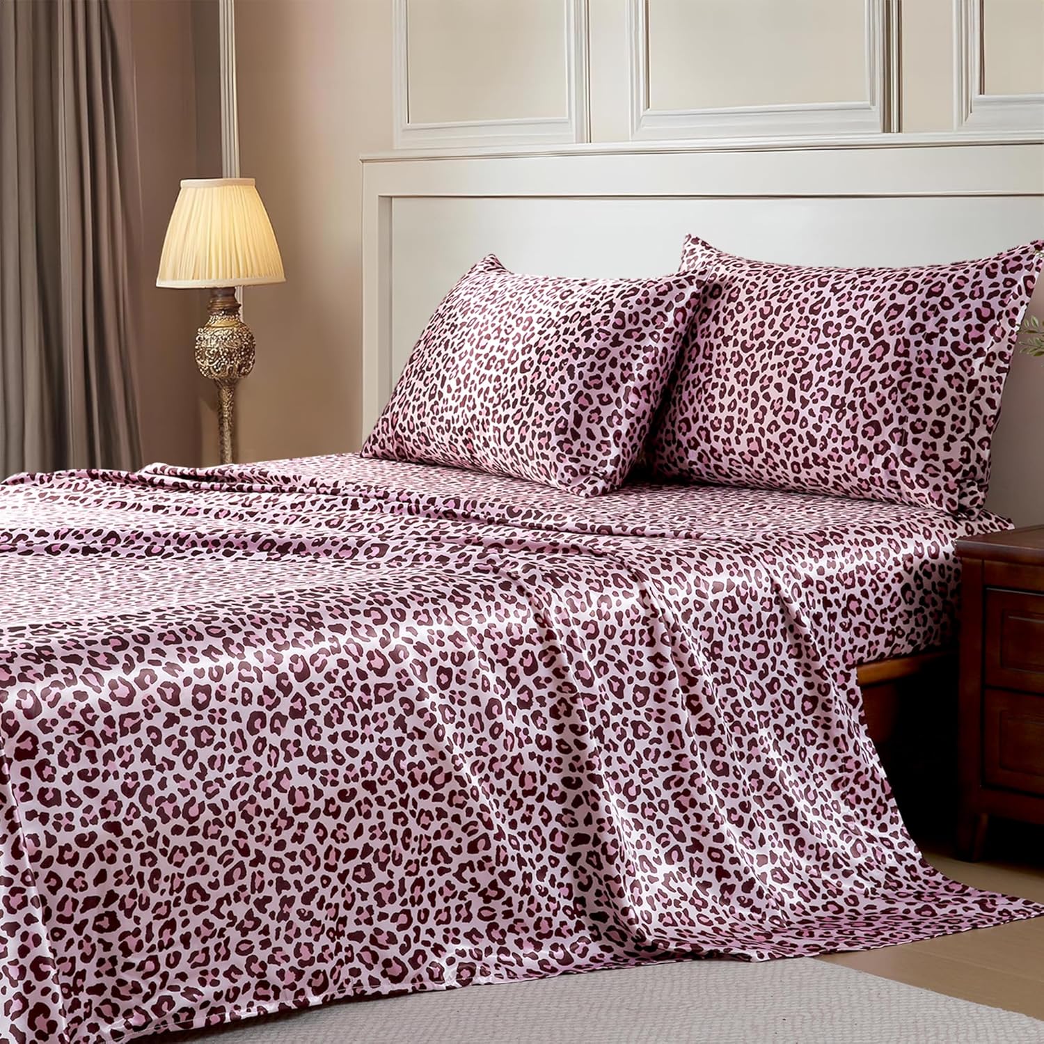 Detalle de MR&HM Satin Bed Sheets Queen 600 TC
