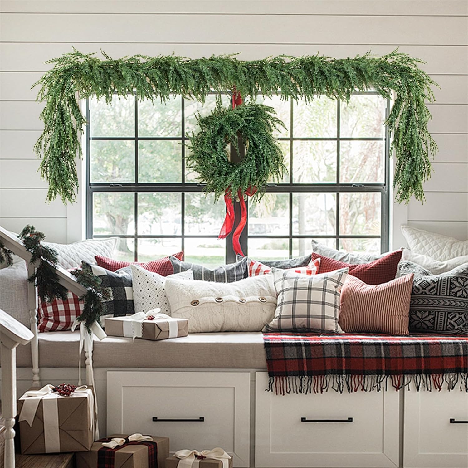 Thumbnail 6 de Artificial Norfolk Pine Garland 9 ft