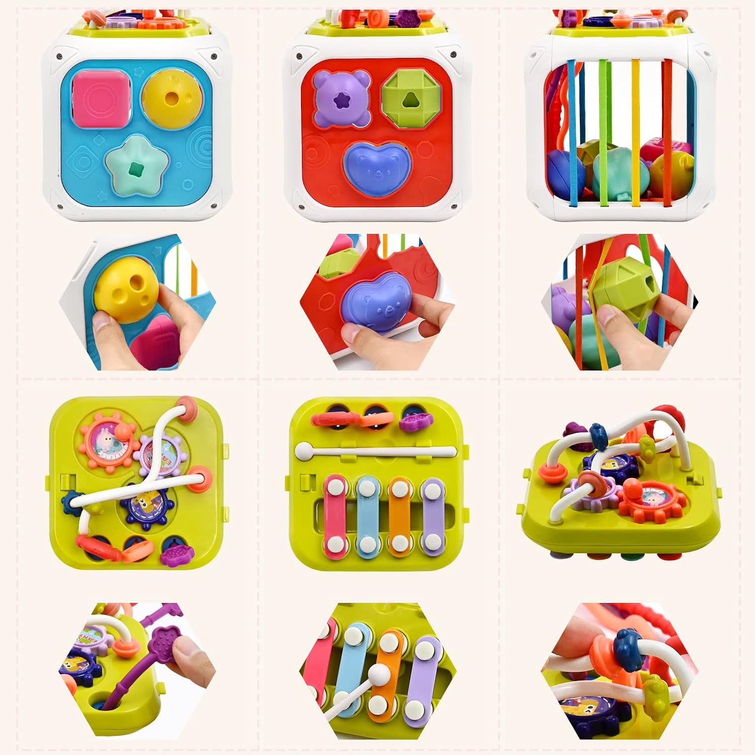 Detalle de AiTuiTui Montessori 7-in-1 sensory activity cube (for 18 months+)
