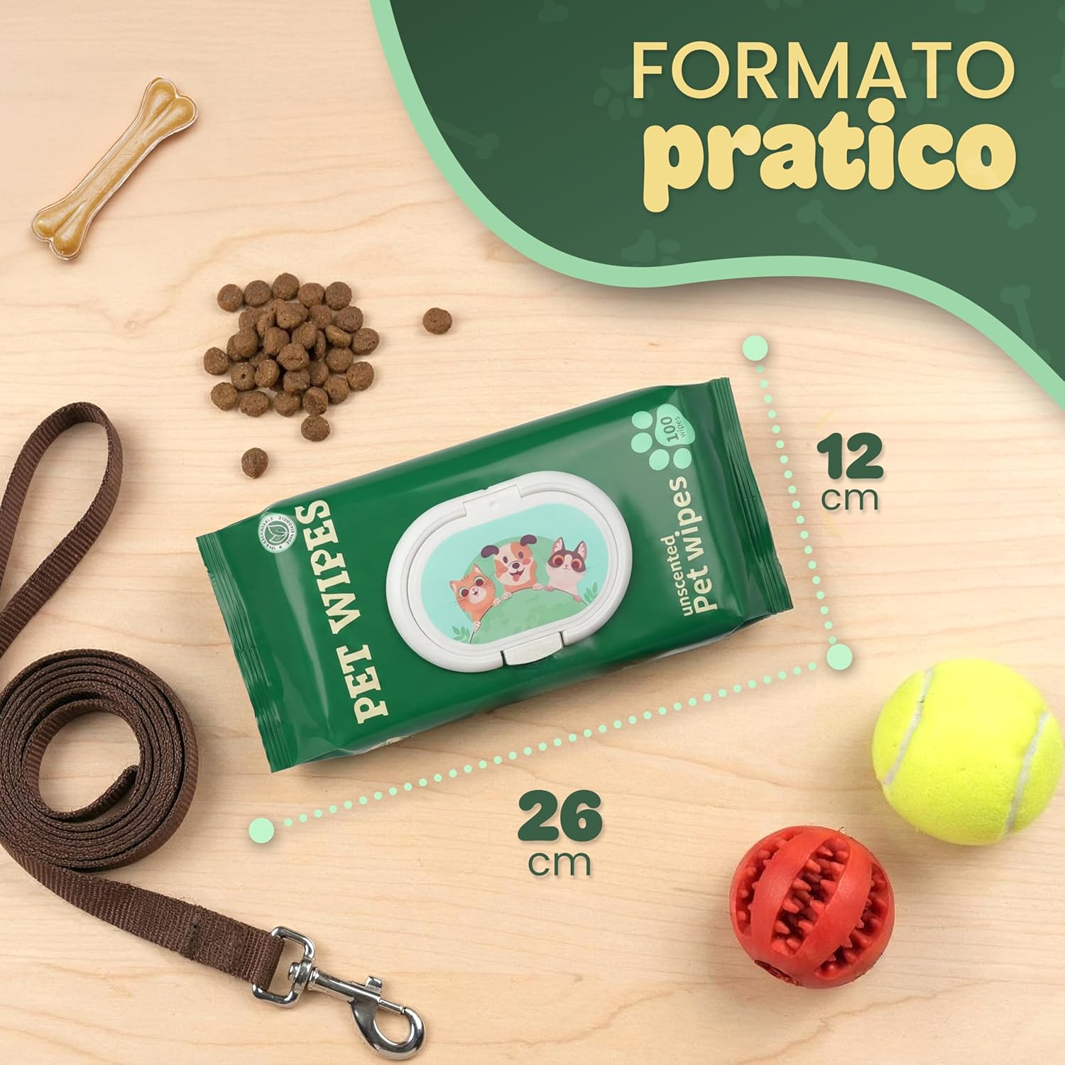Detalle de Generico Salviette per Cani Senza Profumo e Senza Alcol – Salviette Umidificate per Zampe, Pelo e Muso