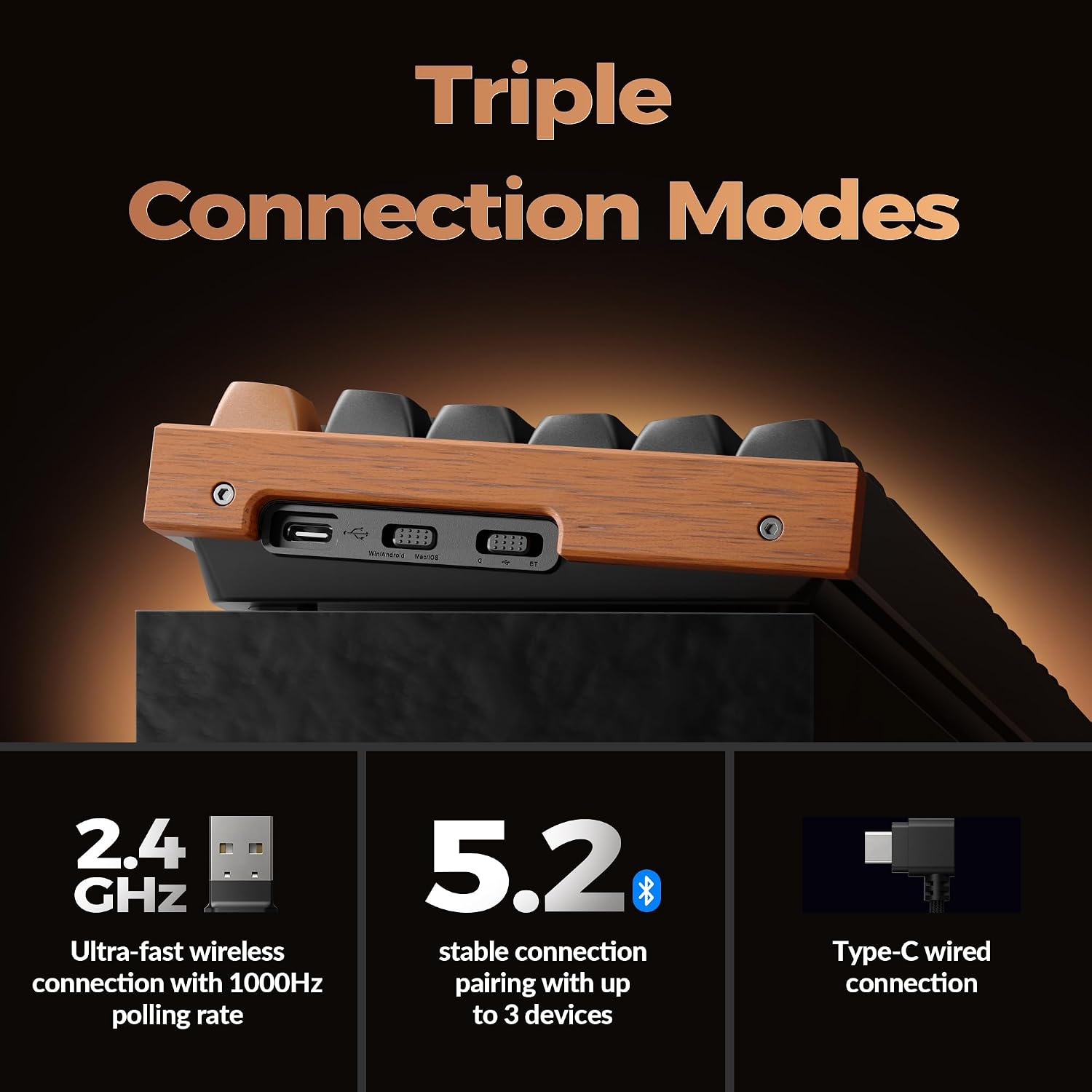 Detalle de Keychron K8 HE TKL Wireless Keyboard with Hall Effect Switches, Rapid Trigger & RGB