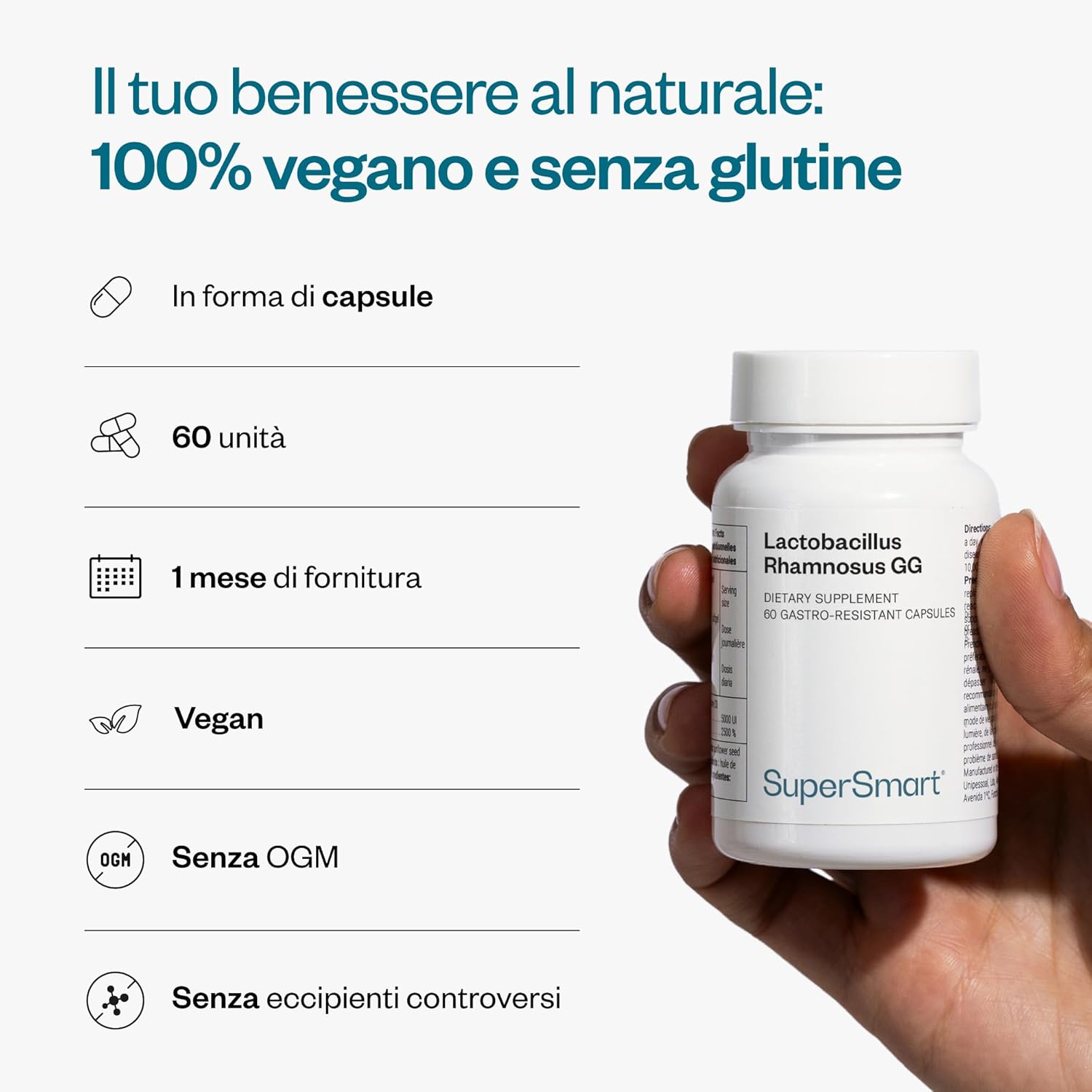 Thumbnail 3 de Lactobacillus rhamnosus GG SuperSmart – Probiotico da 60 capsule per equilibrio della flora intestinale e vaginale