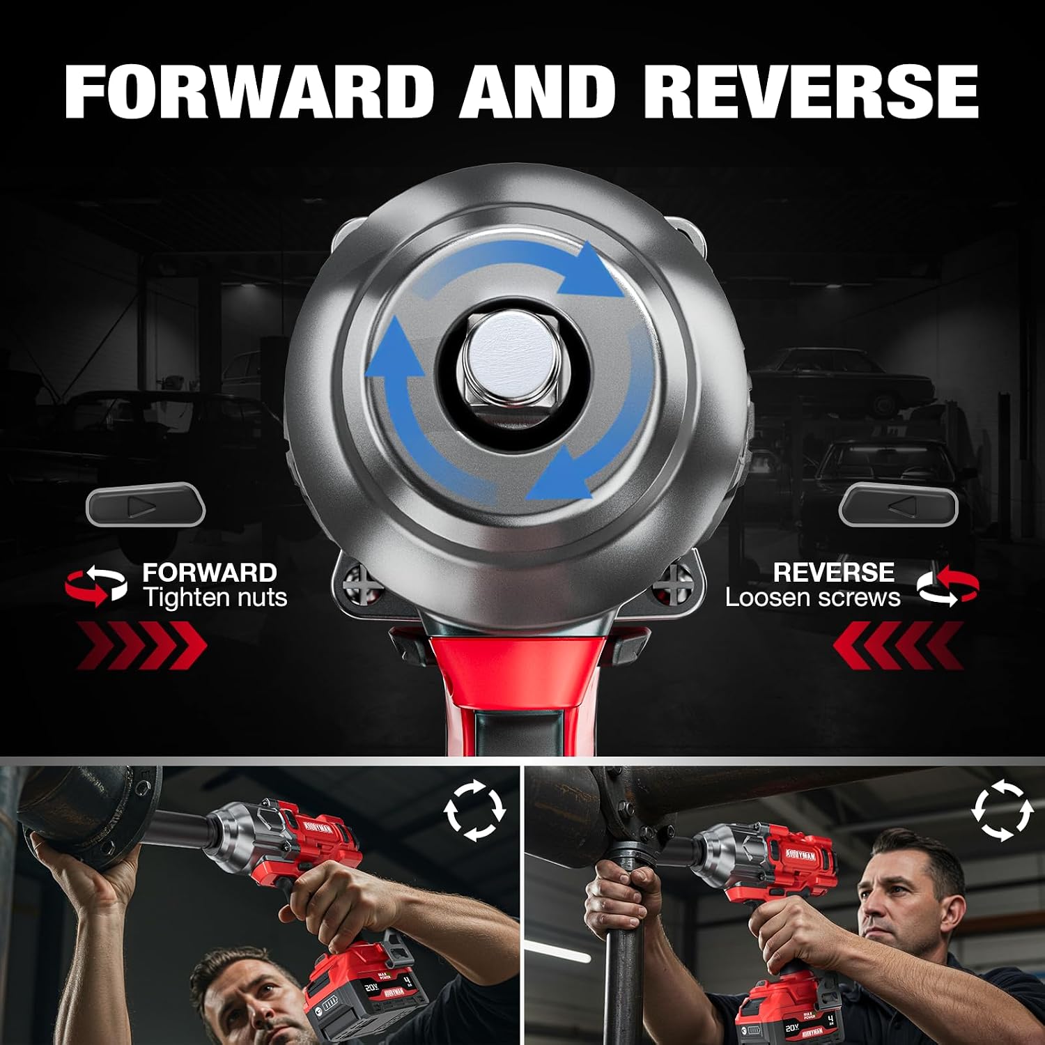 Thumbnail 6 de Alloyman CJBS-2000am Cordless Impact Wrench, 1/2-Inch, Brushless, 3-Speed