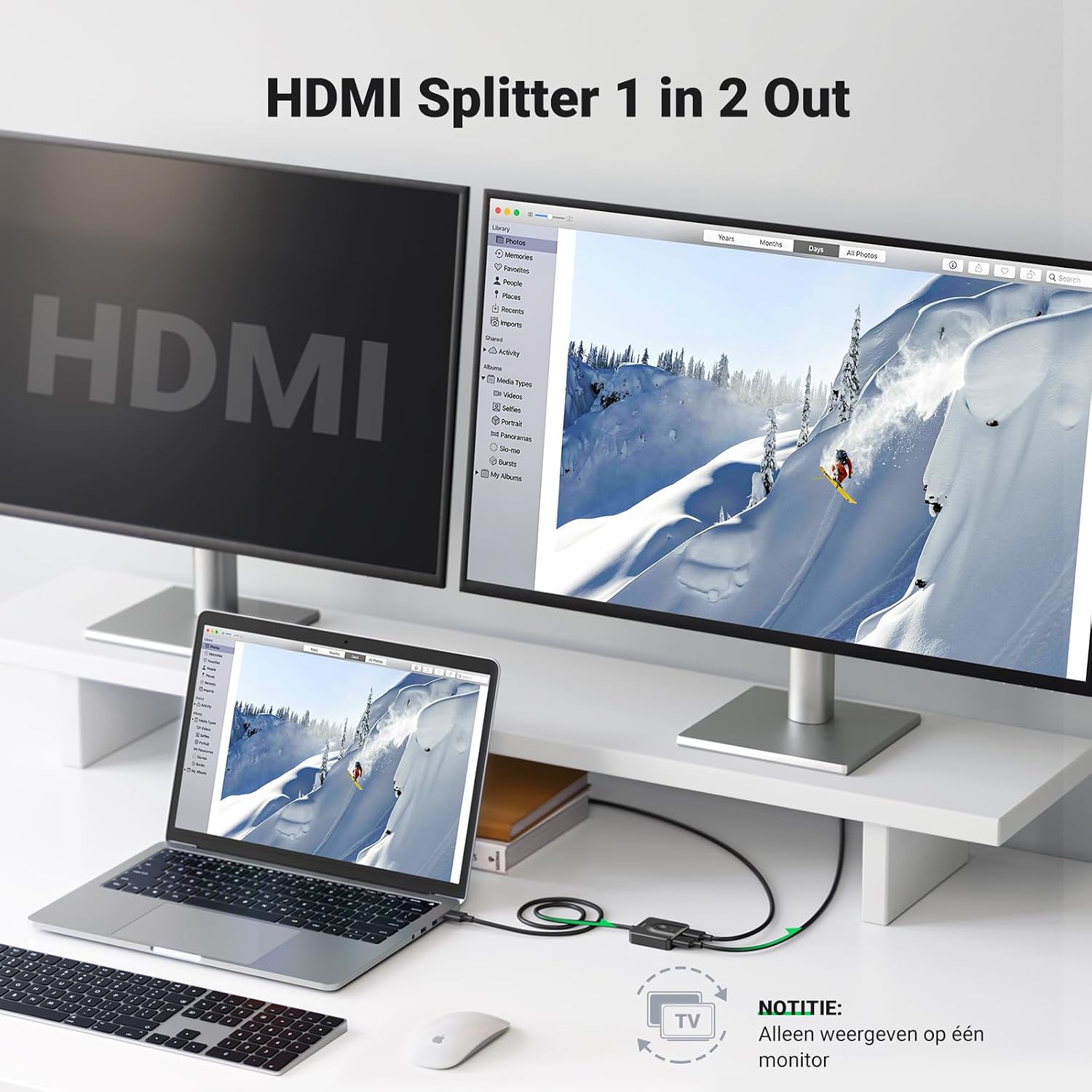 Thumbnail 2 de UGREEN bidirectionele HDMI-switch 4K@60Hz, 2-in-1-out/1-in-2-out met kabel