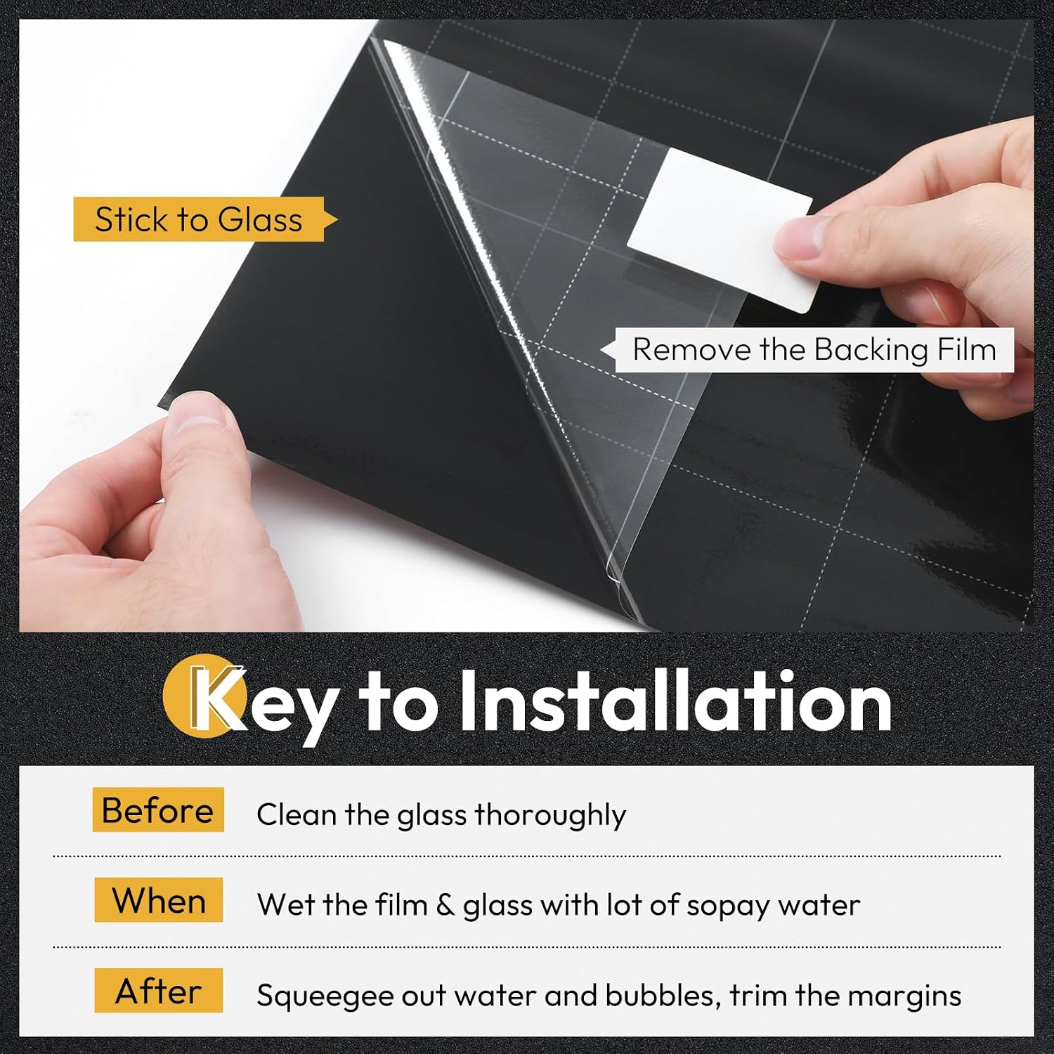 Detalle 2 de rabbitgoo Blackout Window Film 17.5 x 78.7 in.