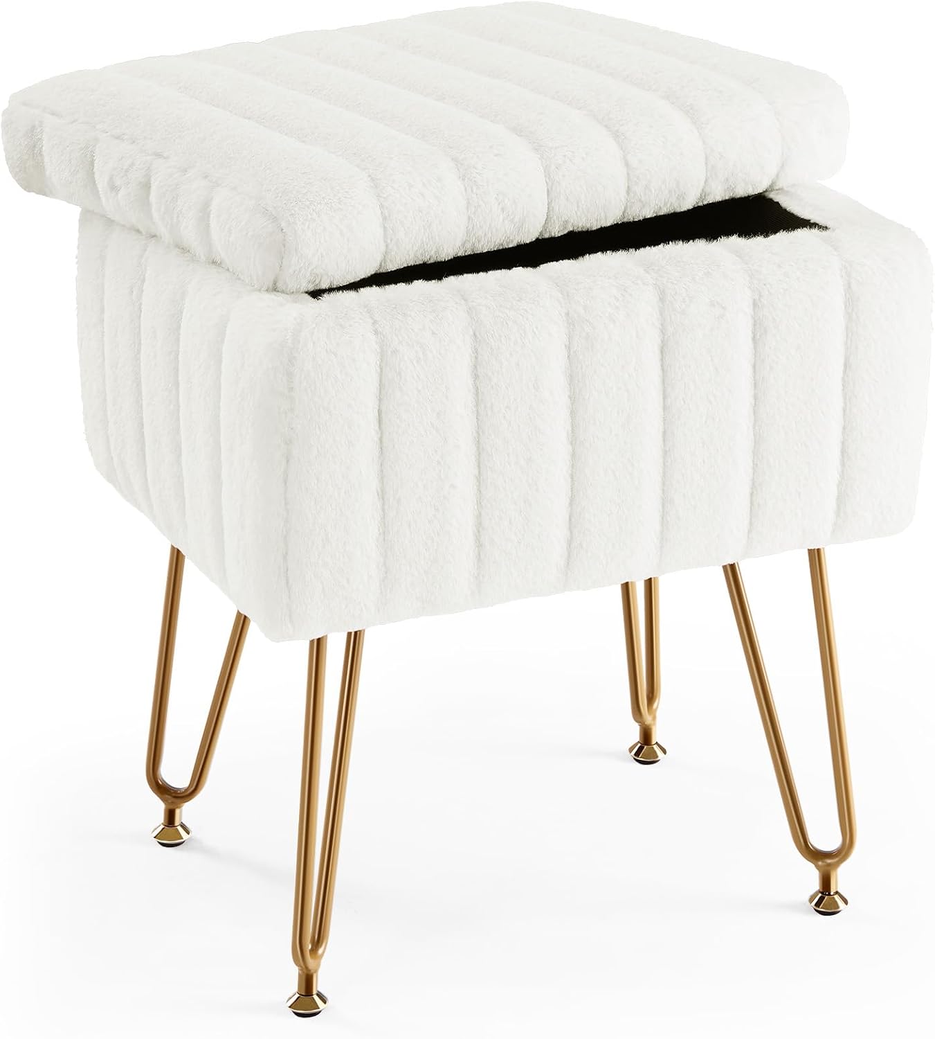 Detalle de Sweetcrispy Vanity Stool in Faux Fur