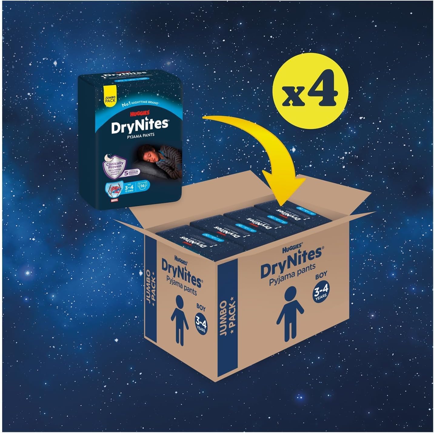 Detalle 2 de Huggies Drynites Pannolini Taglia S 64pz
