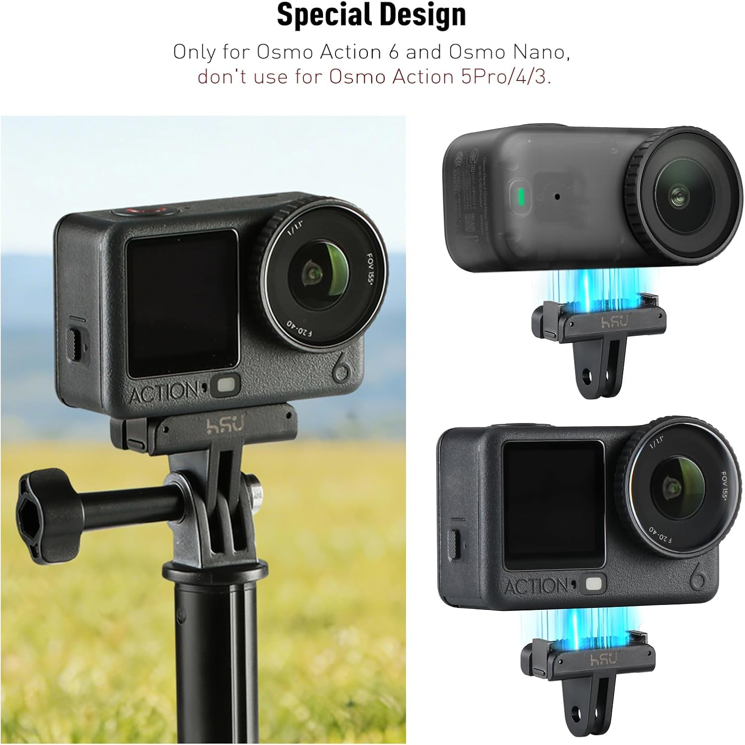 Thumbnail 3 de HSU Magnetic Quick Release Adapter 2-Pack for Osmo Action 6 and Osmo Nano