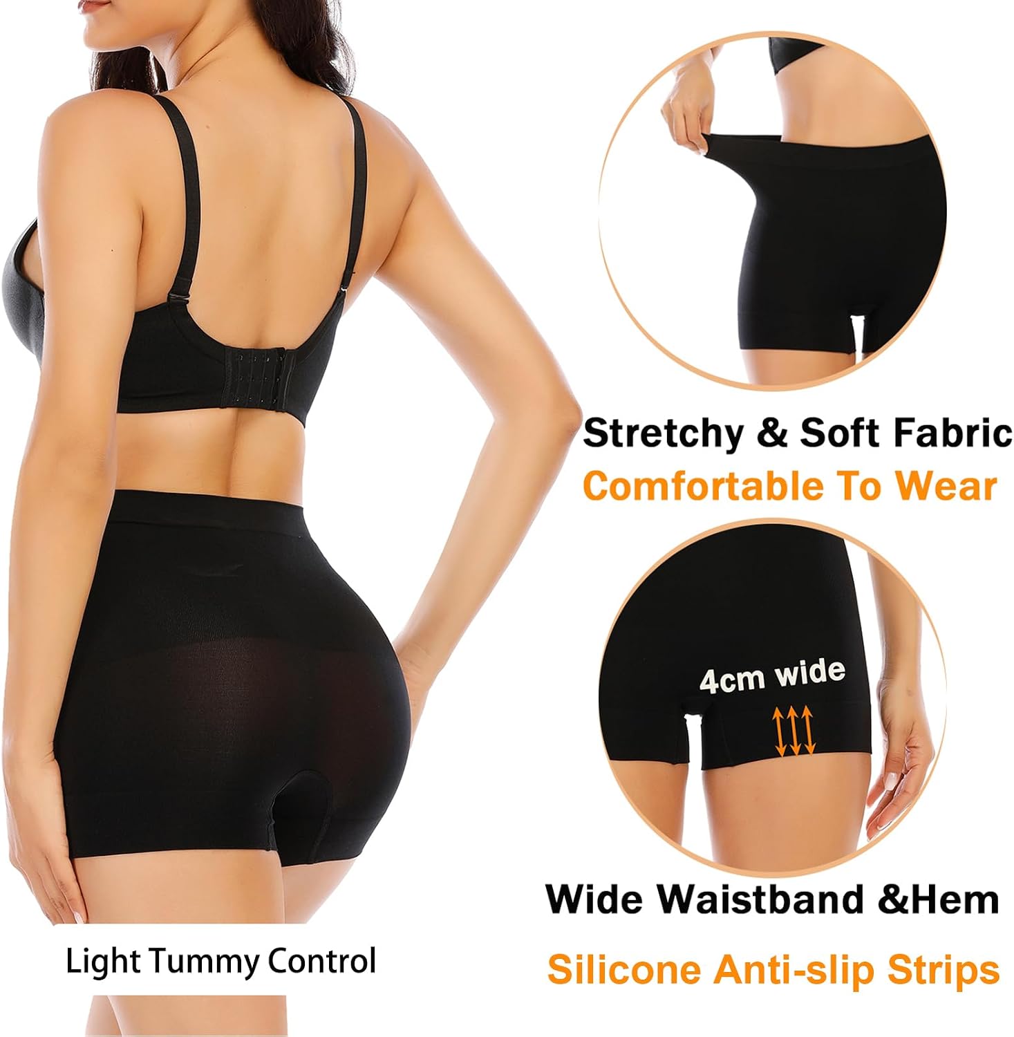 Detalle de Womens Seamless Shaping Boyshorts Panties with Tummy Control