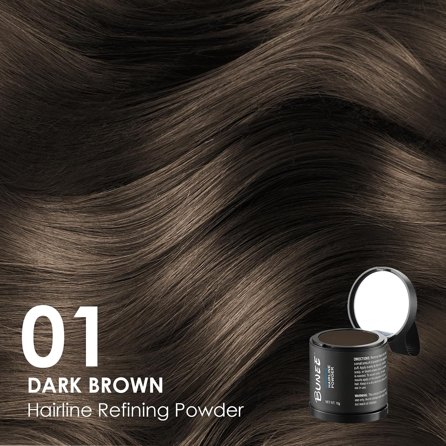 Detalle 2 de 10g Hair Line Powder: Polvere correttore per radice dei capelli marrone scuro