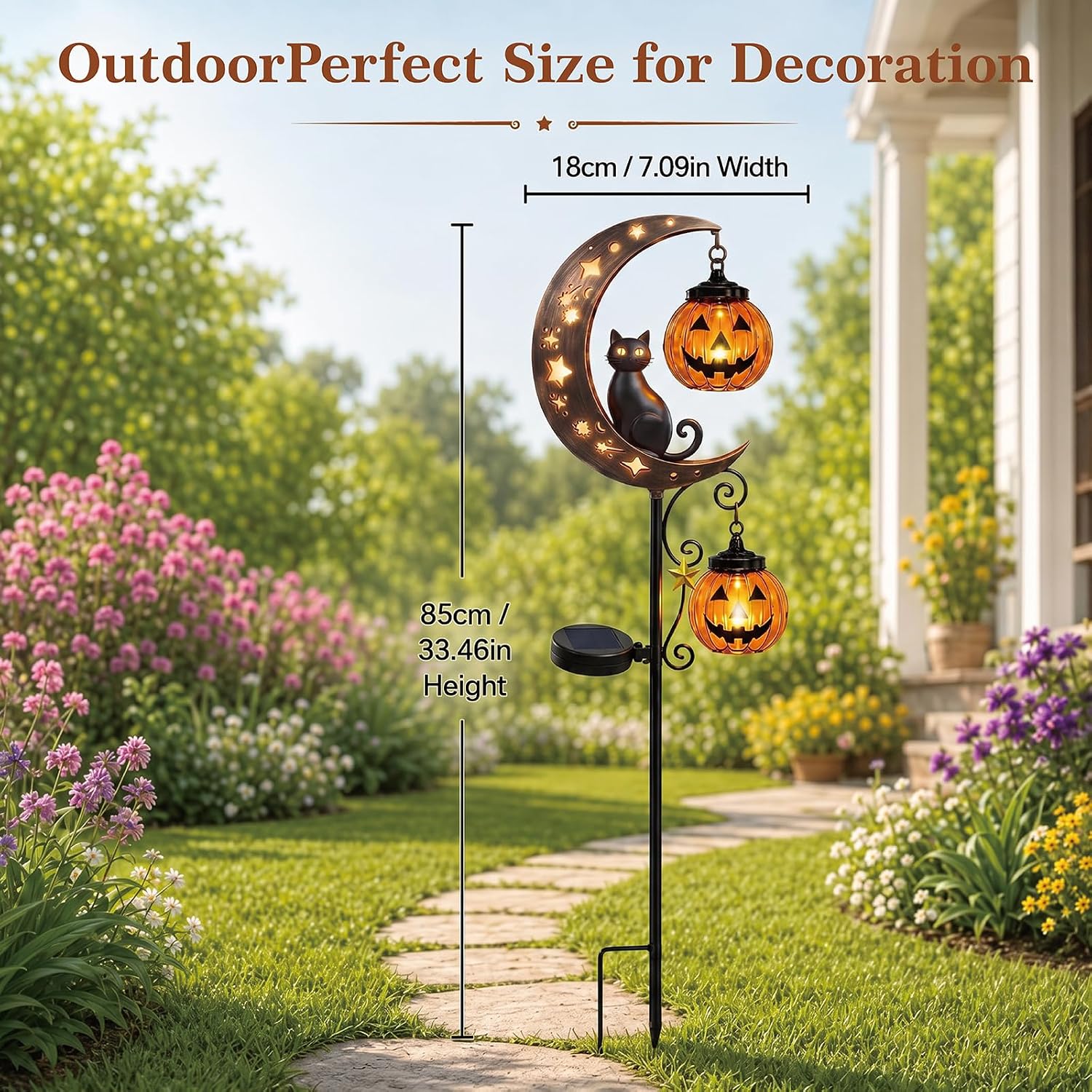 Detalle de Solar Halloween Pumpkin Garden Stake Light
