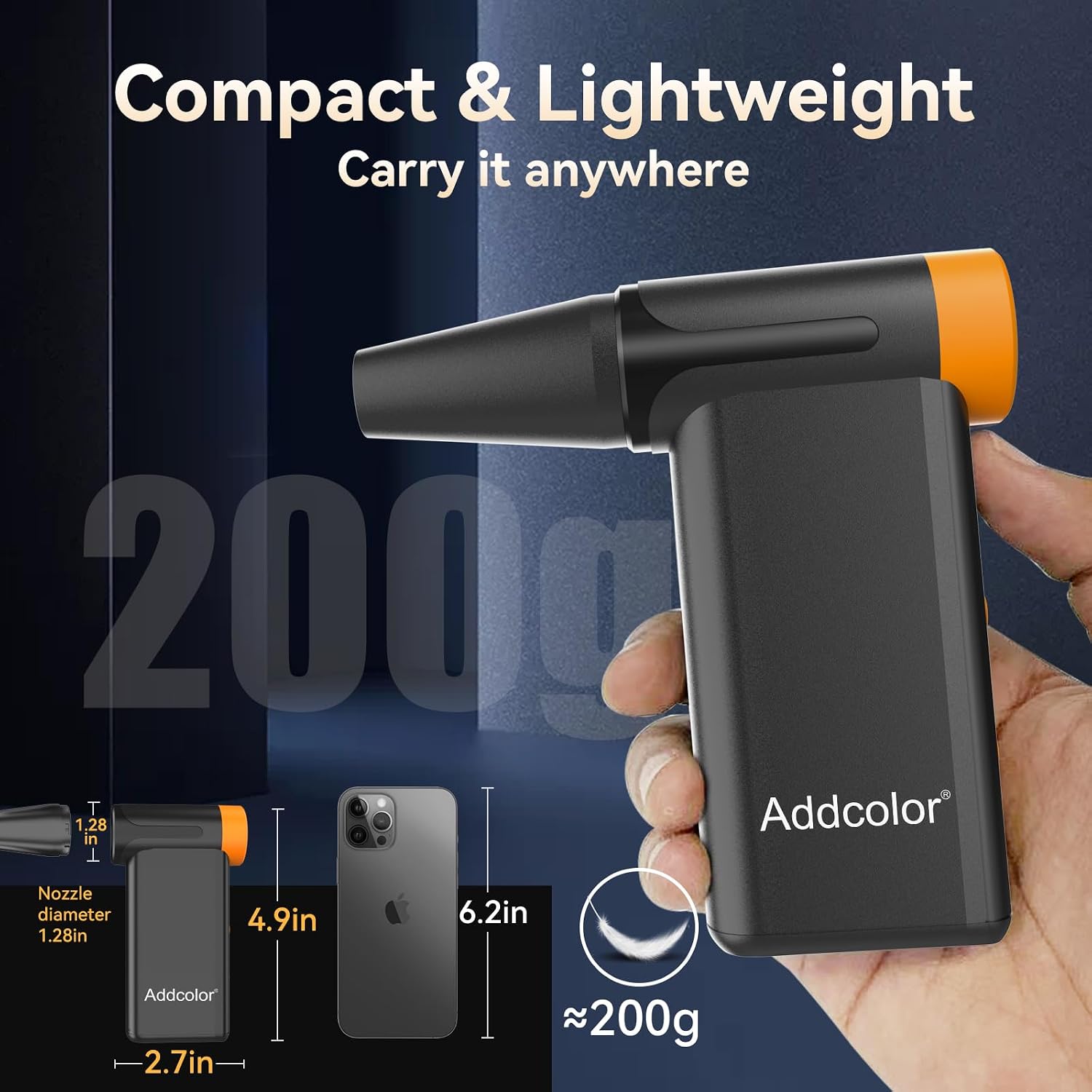 Thumbnail 1 de ADDCOLOR AD51 Druckluft-Staubwedel– mobiles Reinigungsgenie mit 8 Geschwindigkeiten, 106770 U/min