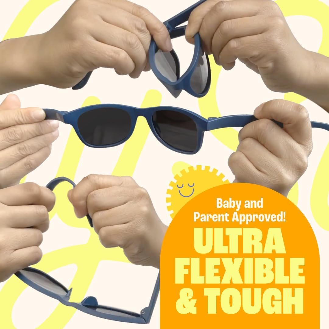 Detalle de BABY SUNNIES Lunettes de Soleil Enfant 3–8 ans – Noir, protection UV et style pour les petits explorateurs