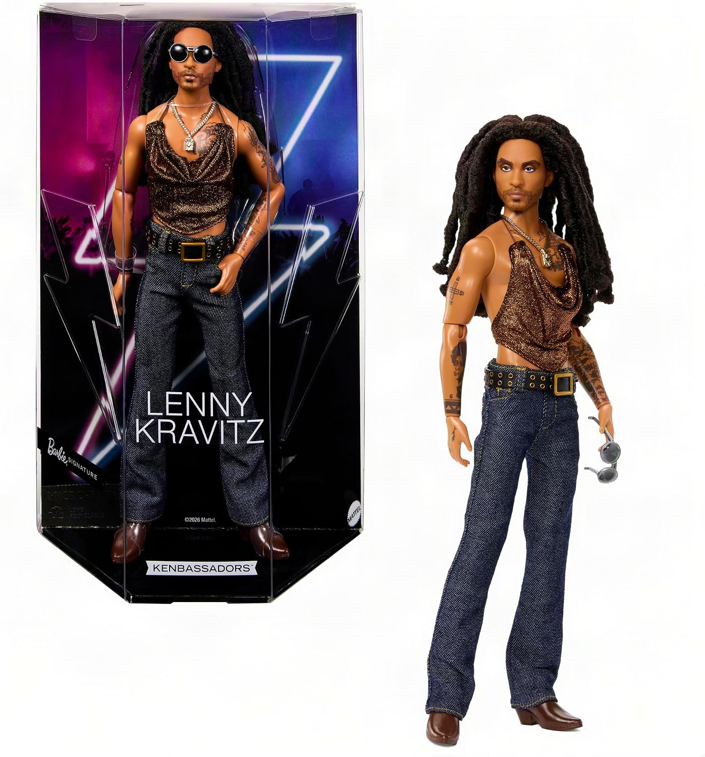 Detalle de Barbie Signature Kenbassadors Lenny Kravitz JBJ43 Collectible Fashion Doll