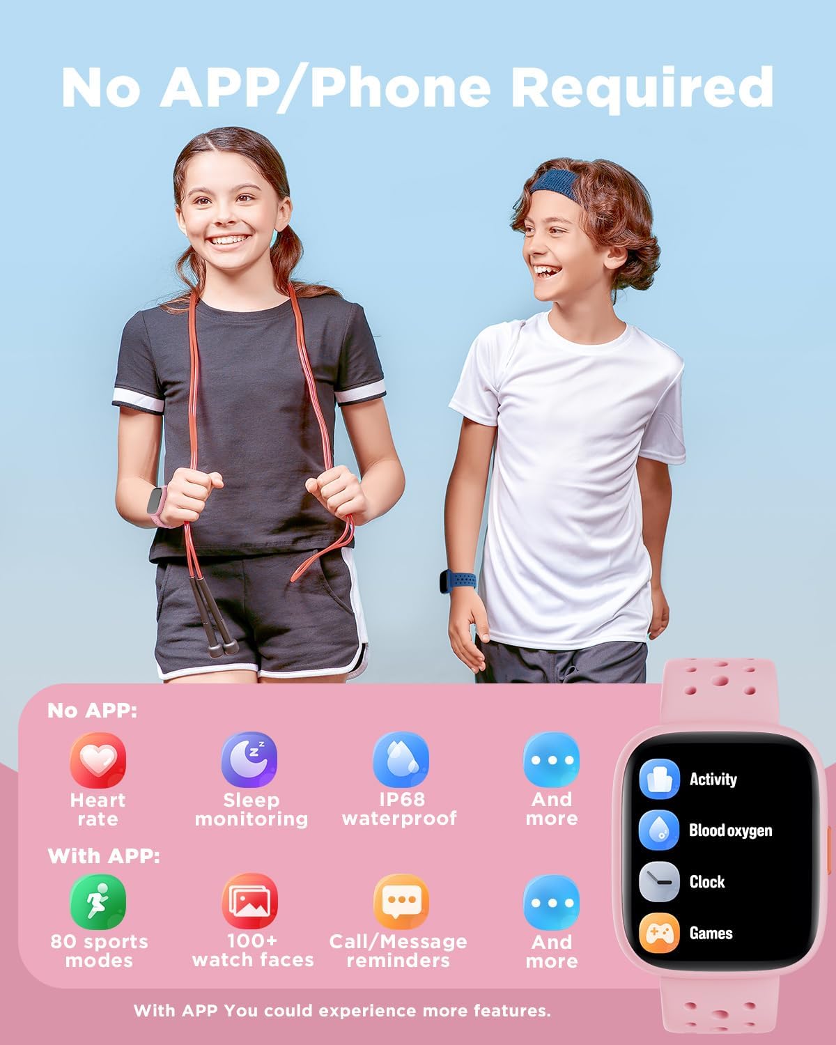 Detalle 2 de BIGGERFIVE BRAVE 2 Kids Smart Watch 1.8"