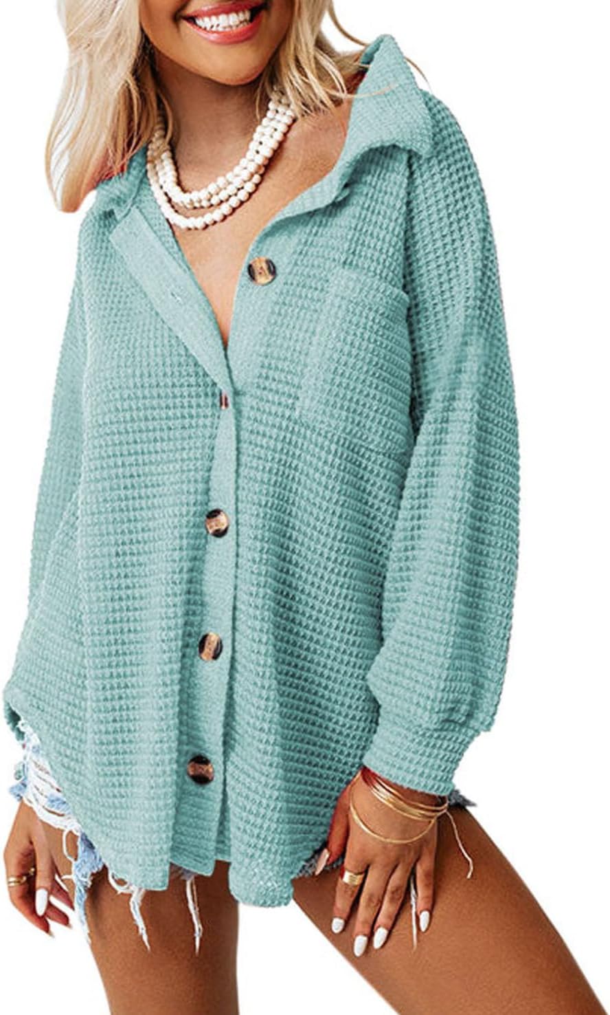 Detalle de Dokotoo waffle knit shacket jacket