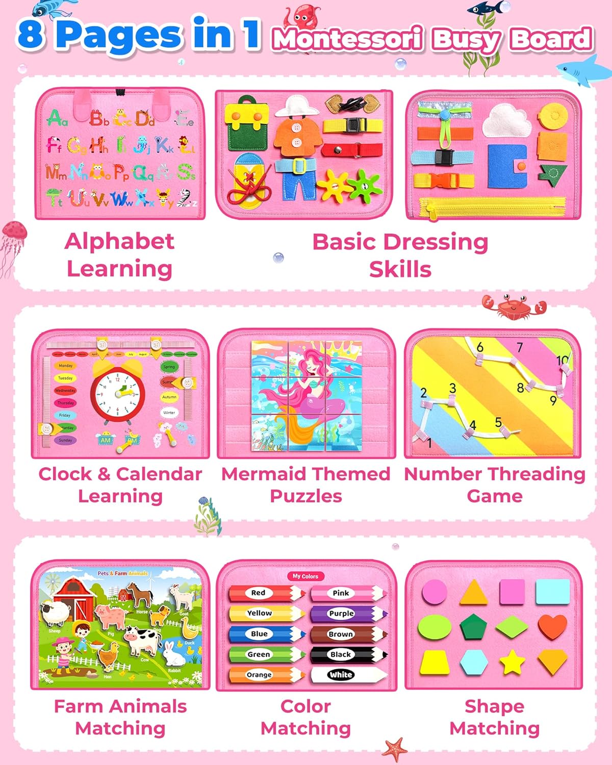 Thumbnail 2 de Gojmzo Busy Board Montessori Toy for Toddlers