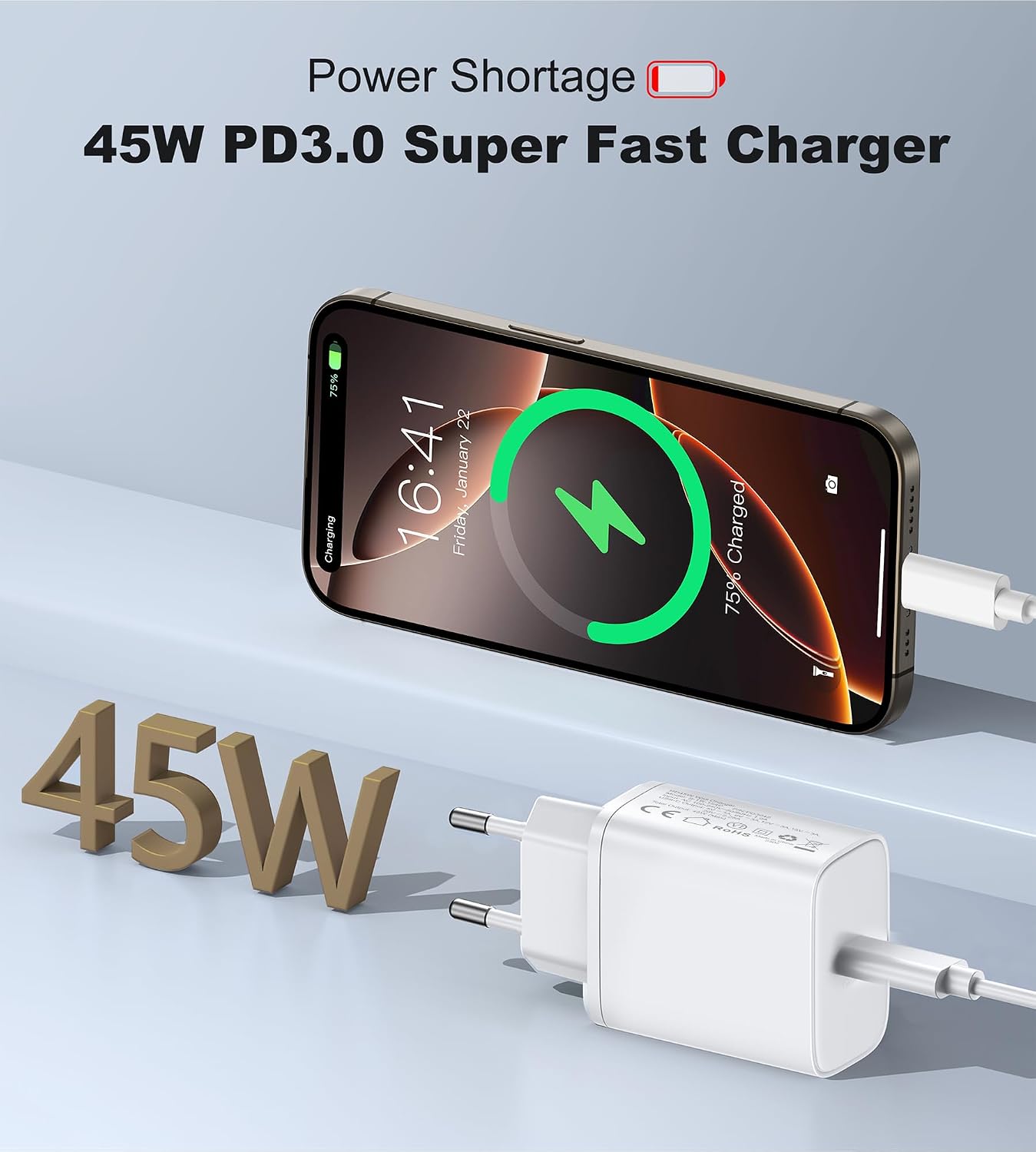Thumbnail 2 de Chargeur 45W USB‑C rapide pour iPhone et Android