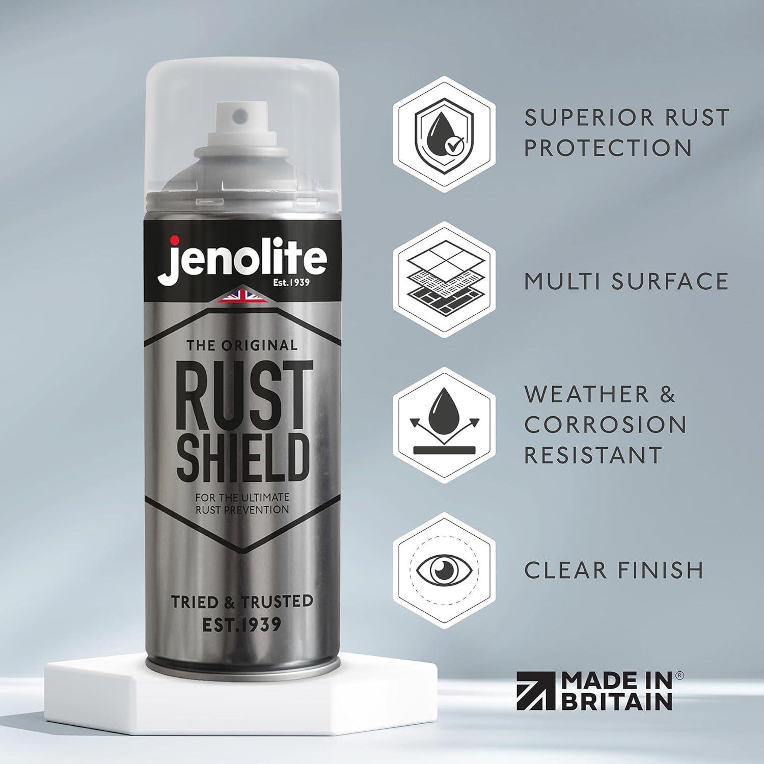 Detalle de JENOLITE Rust Shield: Vernice Protettiva Trasparente Spray Antiruggine 400ml