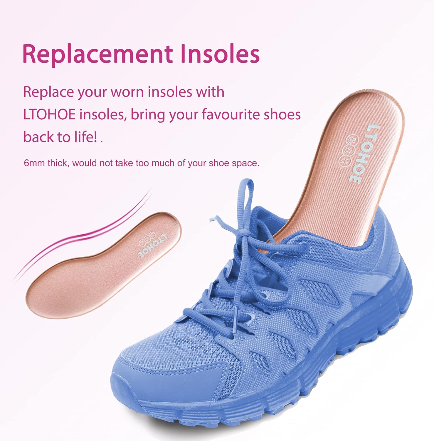Thumbnail 4 de LTOHOE memory foam insoles 6 mm comfort UK 3-12